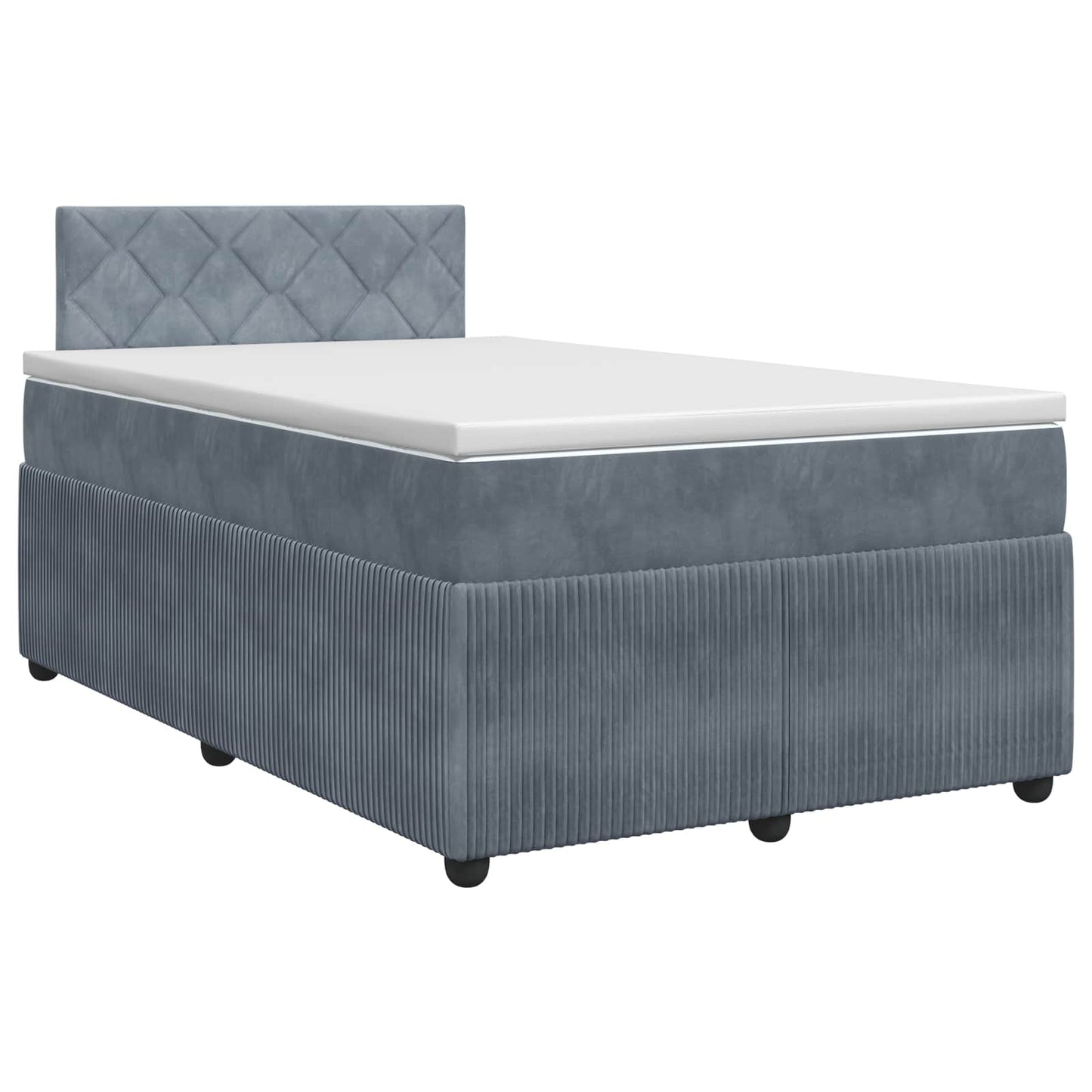 vidaXL Κρεβάτι box spring με στρώμα Σκούρο Γκρι 120 x 190 cm Βελούδο