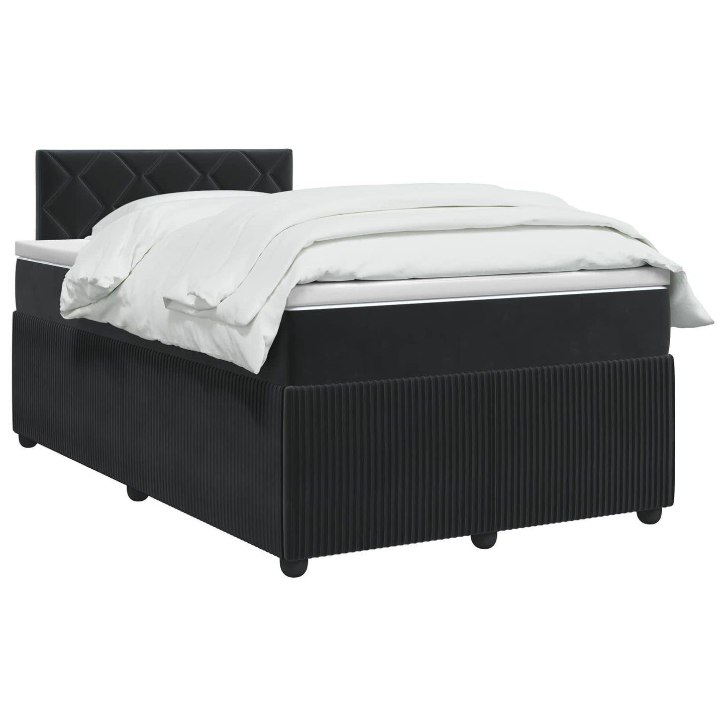 vidaXL Κρεβάτι box spring με στρώμα Μαύρο 120 x 190 cm Βελούδο
