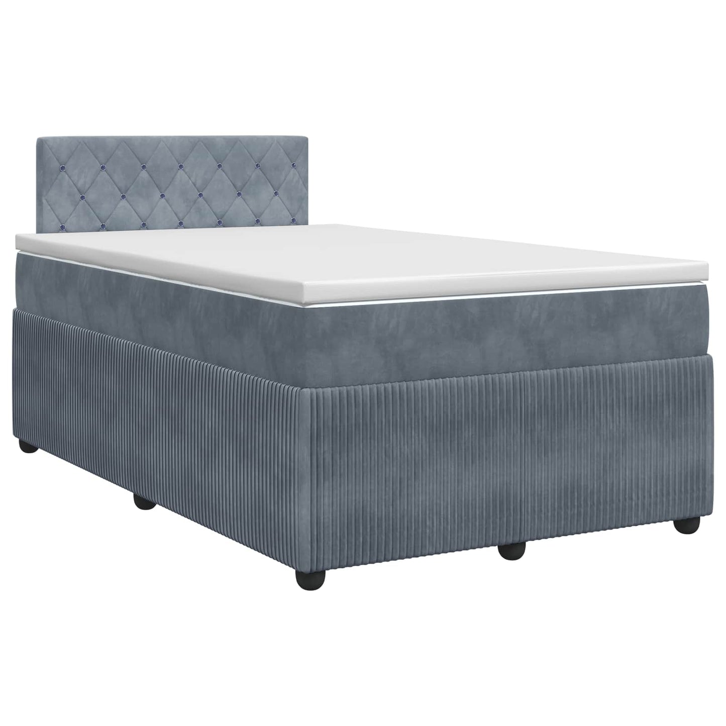 vidaXL Κρεβάτι box spring με στρώμα Σκούρο Γκρι 120 x 200 cm Βελούδο