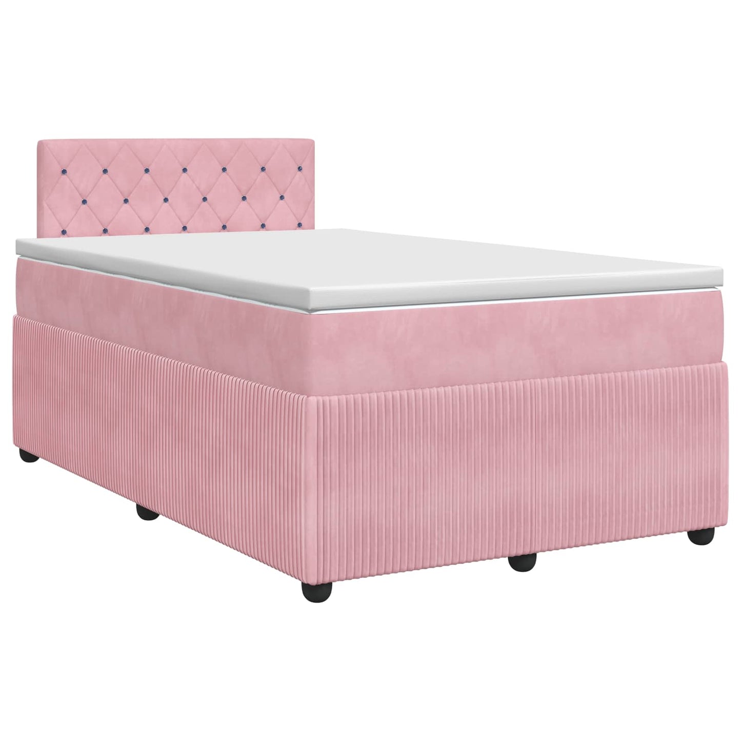 vidaXL Κρεβάτι box spring με στρώμα Ροζ 120 x 200 cm Βελούδο