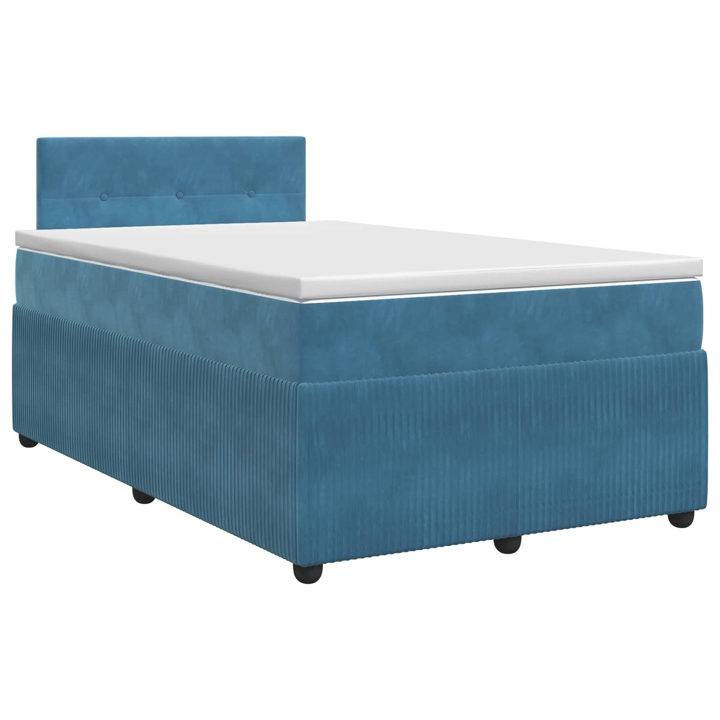 vidaXL Κρεβάτι box spring με στρώμα Σκούρο Μπλε 120 x 200 cm Βελούδο