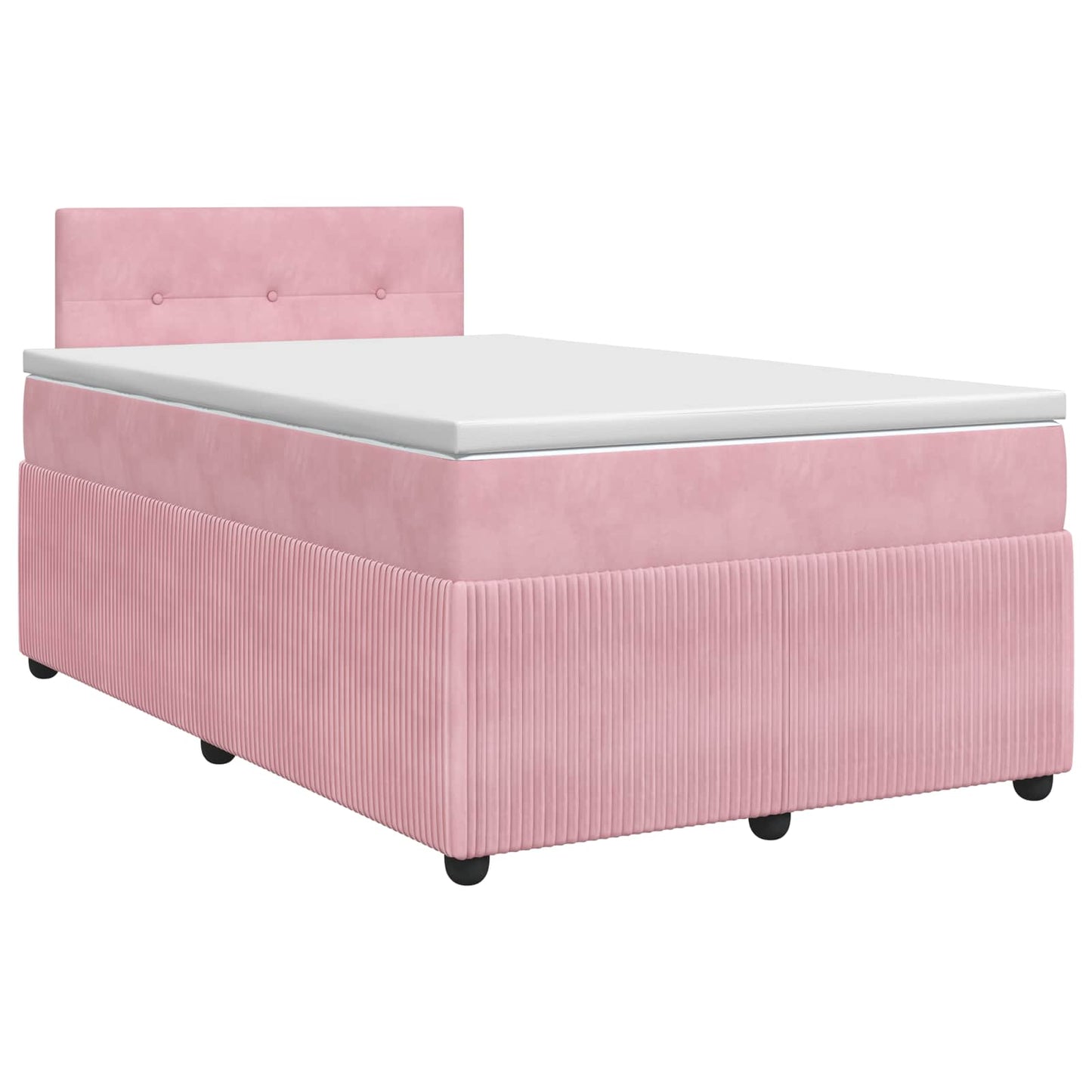vidaXL Κρεβάτι box spring με στρώμα Ροζ 120 x 200 cm Βελούδο