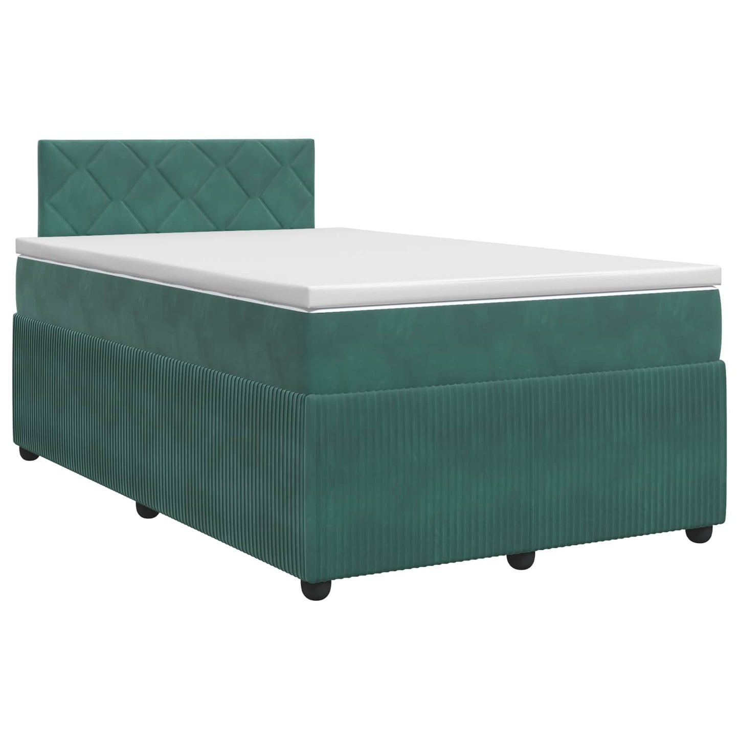 vidaXL Κρεβάτι box spring με στρώμα Σκούρο Πράσινο 120 x 200 cm