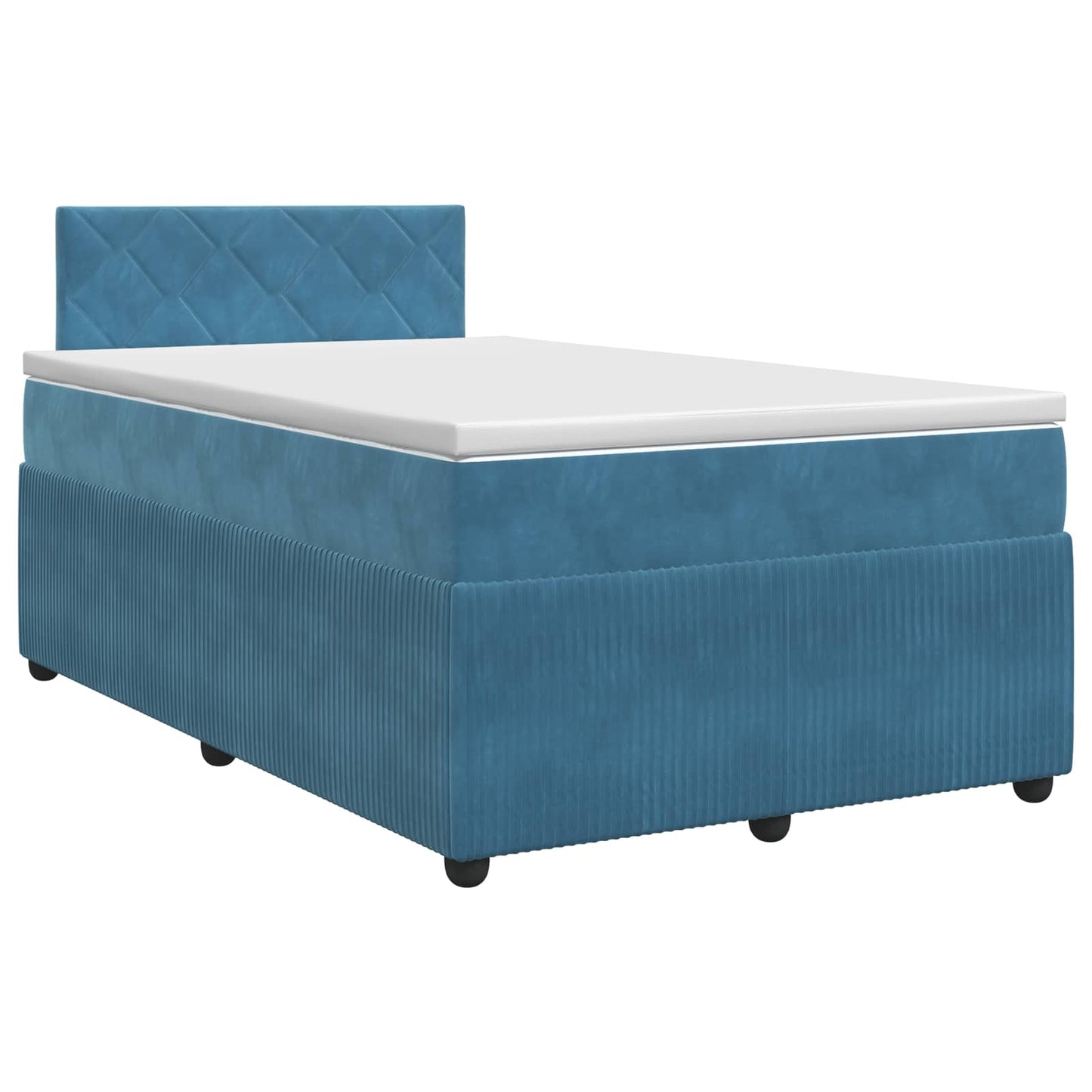 vidaXL Κρεβάτι box spring με στρώμα Σκούρο Μπλε 120 x 200 cm Βελούδο