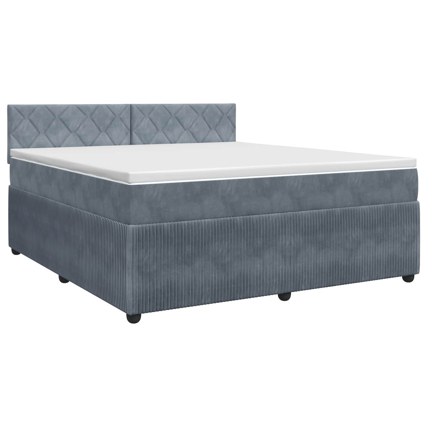vidaXL Κρεβάτι box spring με στρώμα Σκούρο Γκρι 140 x 200 cm Βελούδο