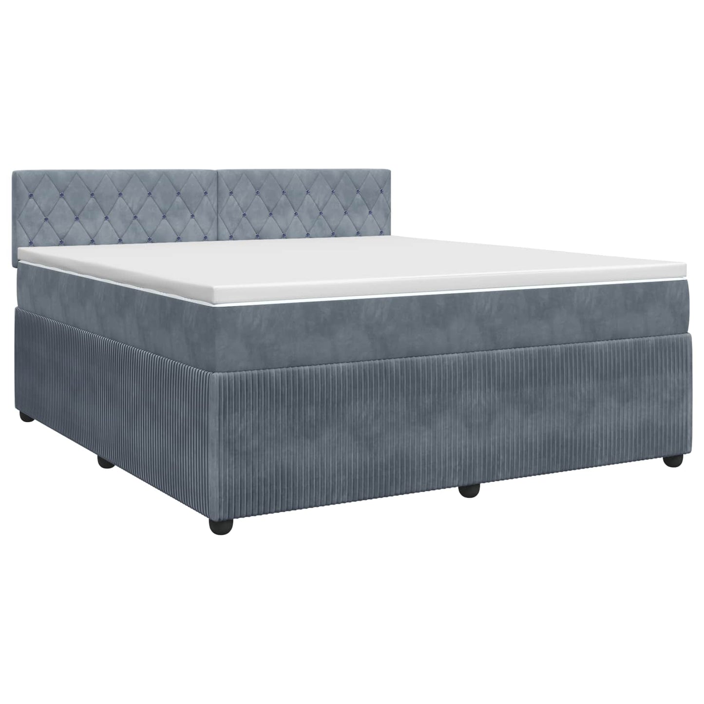 vidaXL Κρεβάτι box spring με στρώμα Σκούρο Γκρι 160 x 200 cm Βελούδο