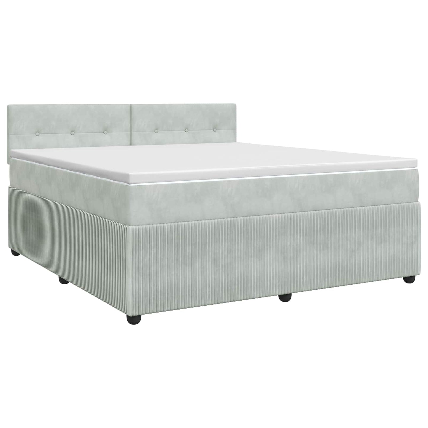 vidaXL Κρεβάτι box spring με στρώμα Ανοιχτό γκρι 160 x 200 cm Βελούδο
