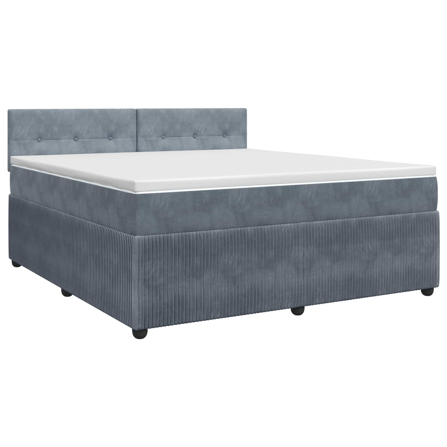 vidaXL Κρεβάτι box spring με στρώμα Σκούρο Γκρι 160 x 200 cm Βελούδο