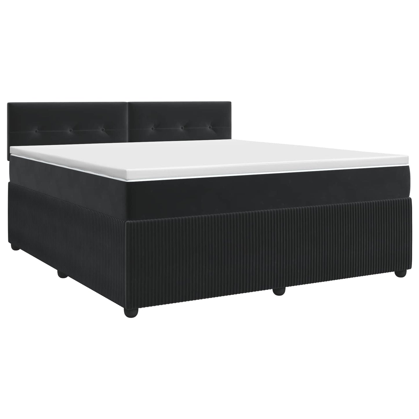 vidaXL Κρεβάτι box spring με στρώμα Μαύρο 160 x 200 cm Βελούδο