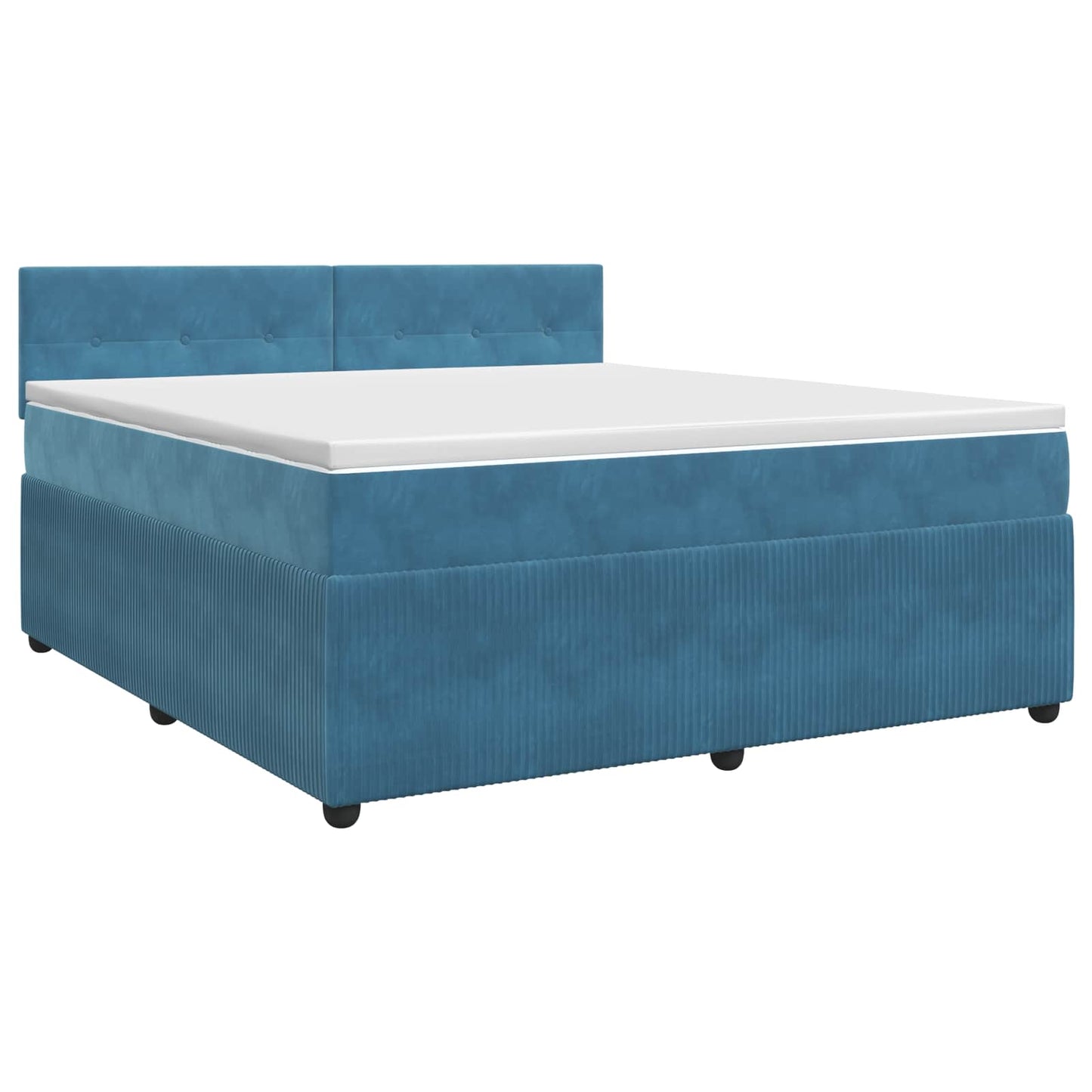 vidaXL Κρεβάτι box spring με στρώμα Σκούρο Μπλε 160 x 200 cm Βελούδο