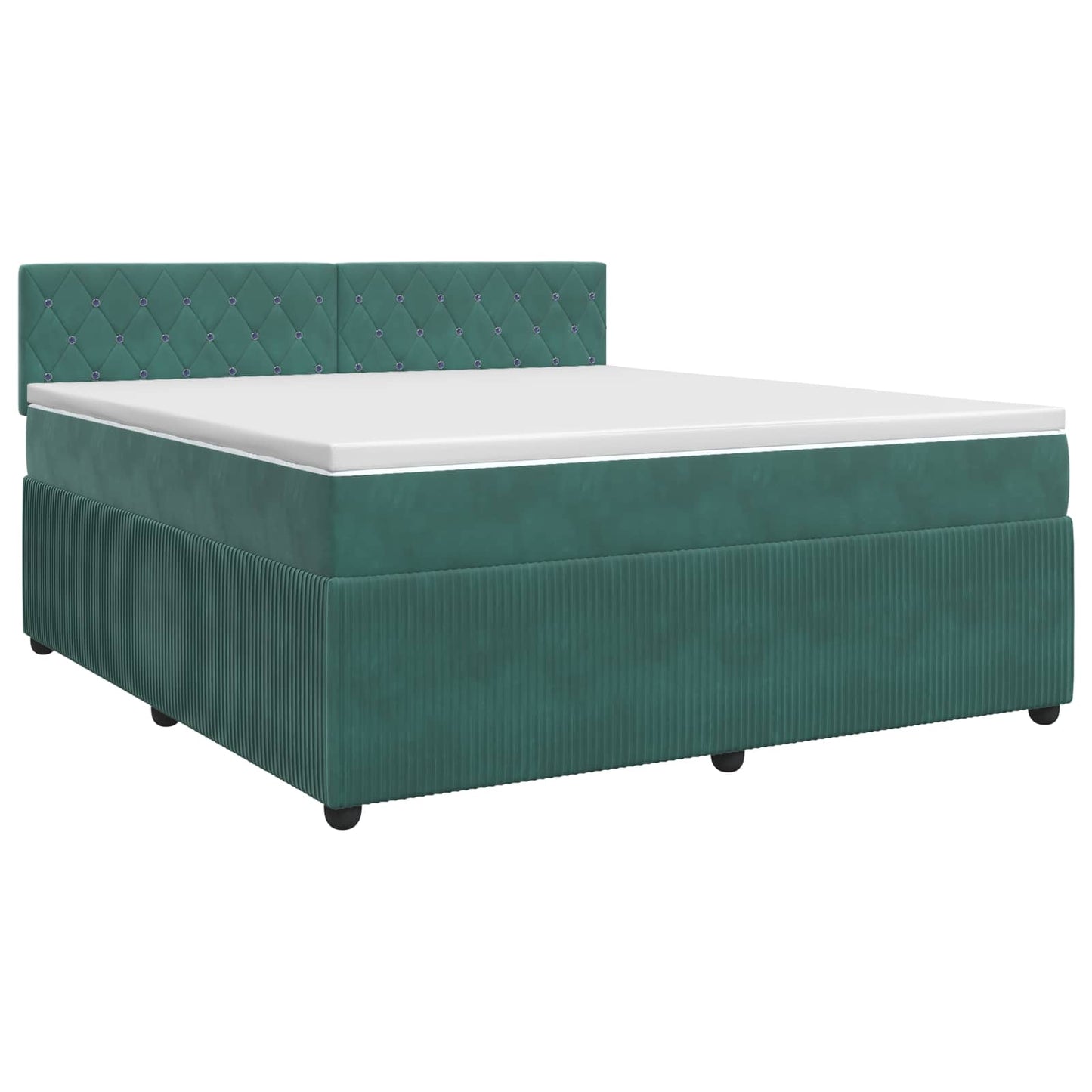 vidaXL Κρεβάτι box spring με στρώμα Σκούρο Πράσινο 180 x 200 cm