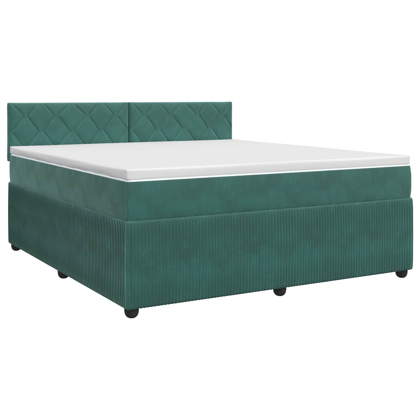 vidaXL Κρεβάτι box spring με στρώμα Σκούρο Πράσινο 180 x 200 cm