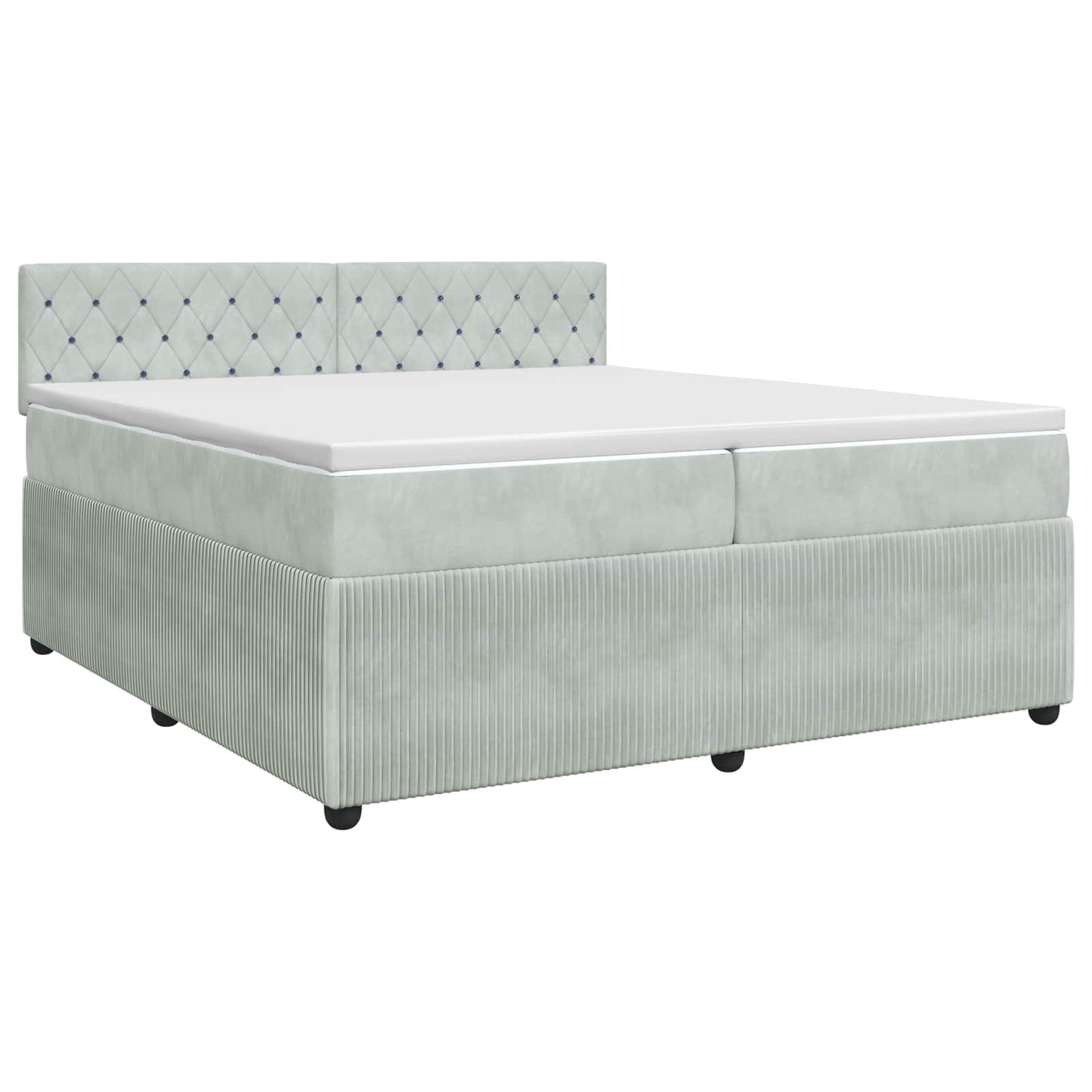 vidaXL Κρεβάτι box spring με στρώμα Ανοιχτό γκρι 200 x 200 cm Βελούδο