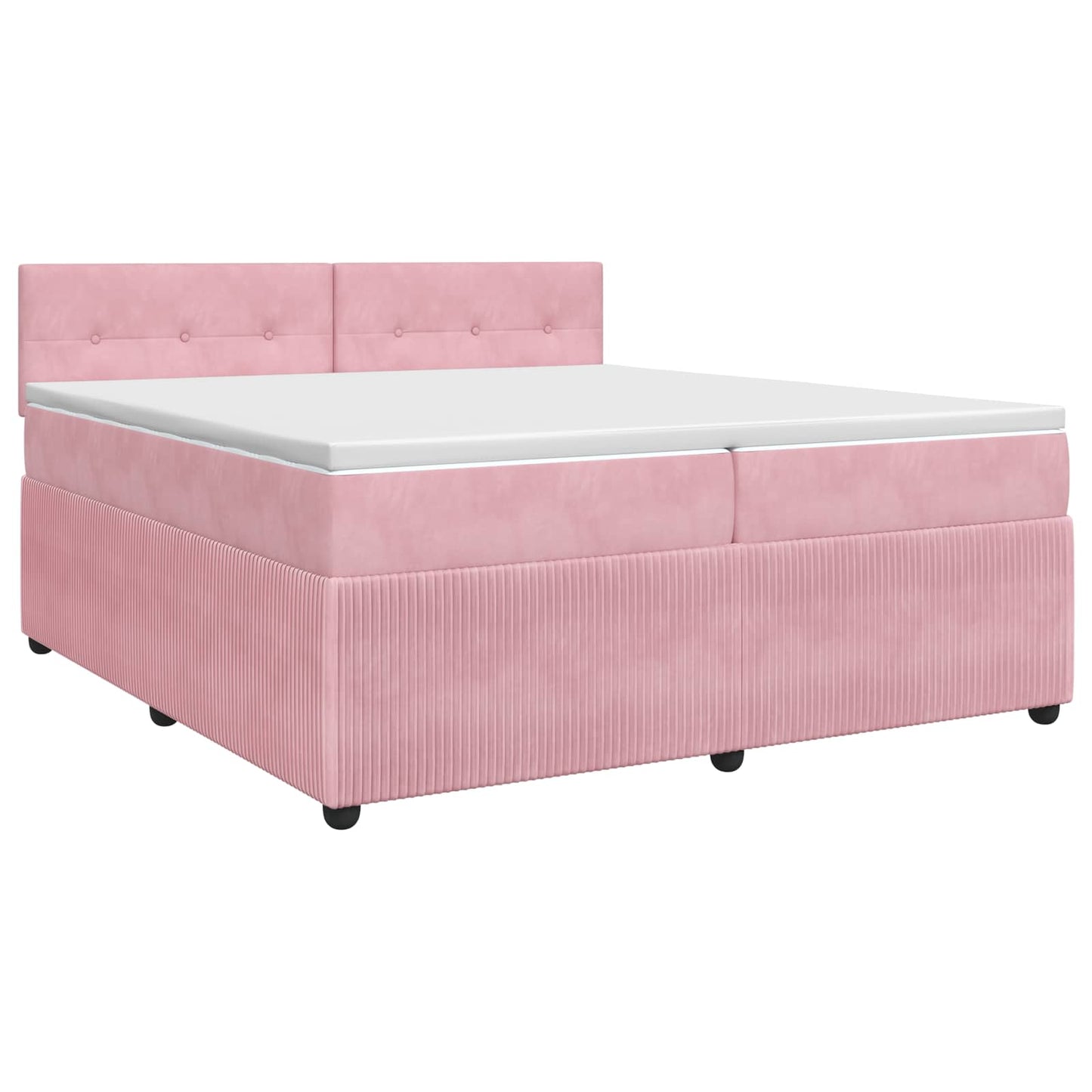 vidaXL Κρεβάτι box spring με στρώμα Ροζ 200 x 200 cm Βελούδο