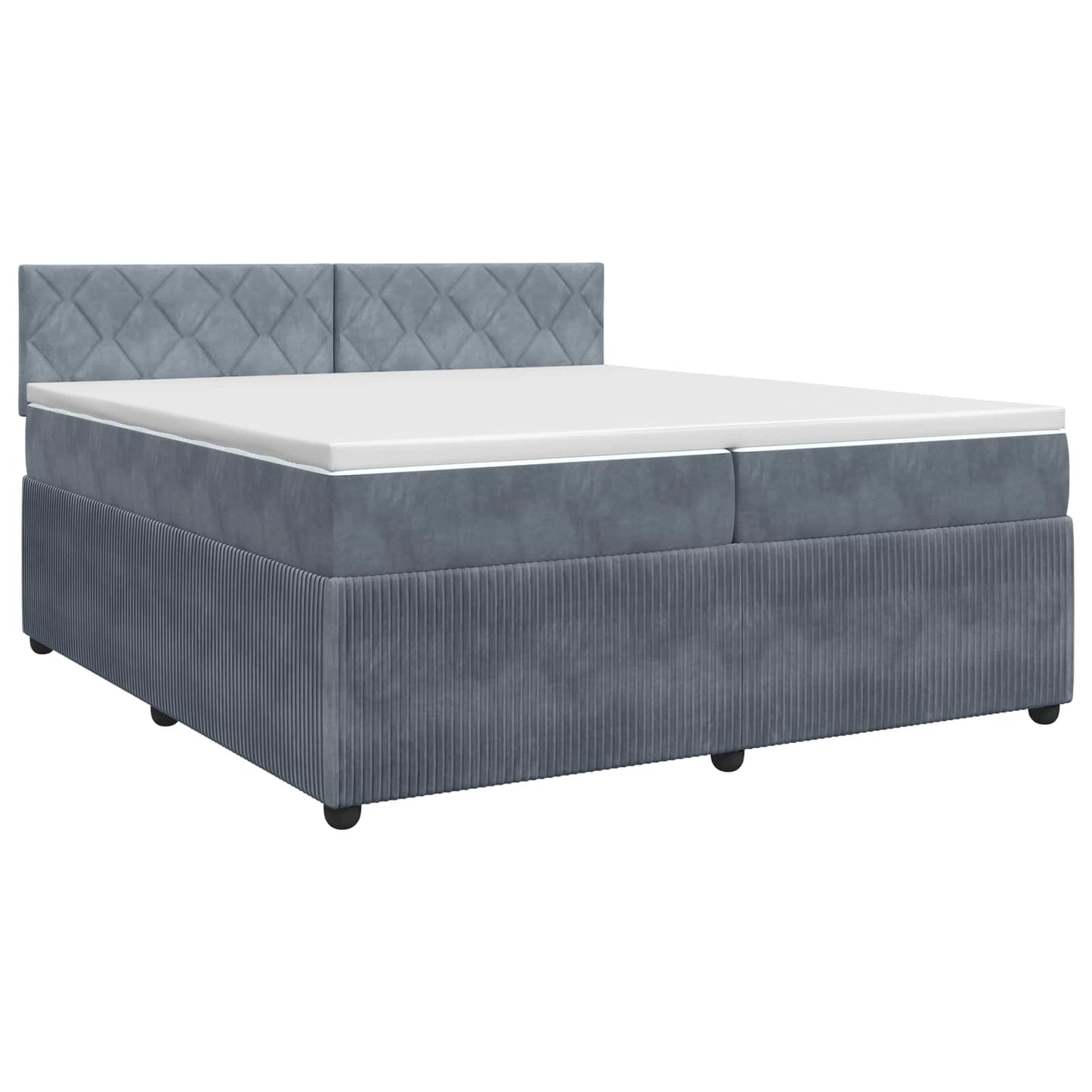 vidaXL Κρεβάτι box spring με στρώμα Σκούρο Γκρι 200 x 200 cm Βελούδο