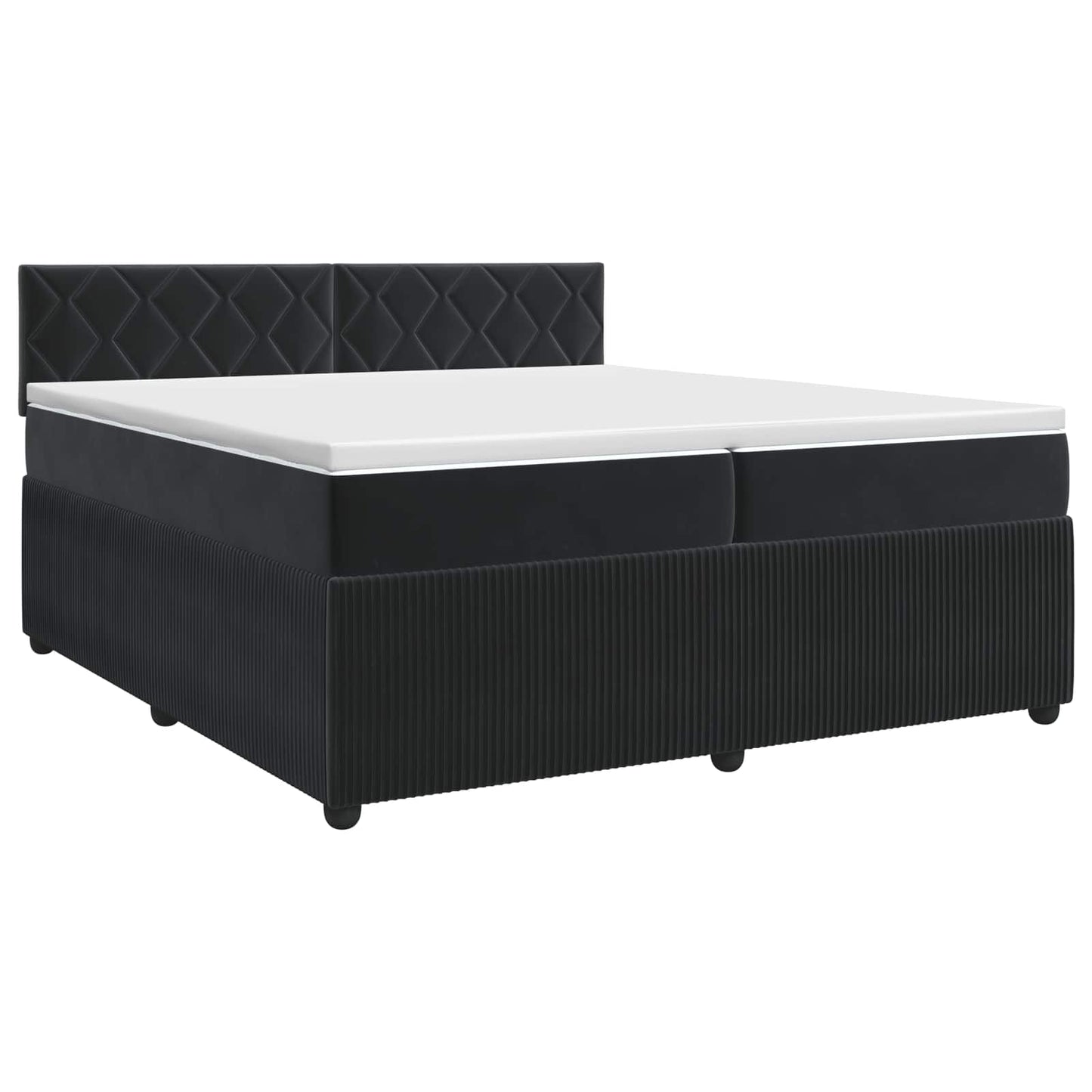 vidaXL Κρεβάτι box spring με στρώμα Μαύρο 200 x 200 cm Βελούδο