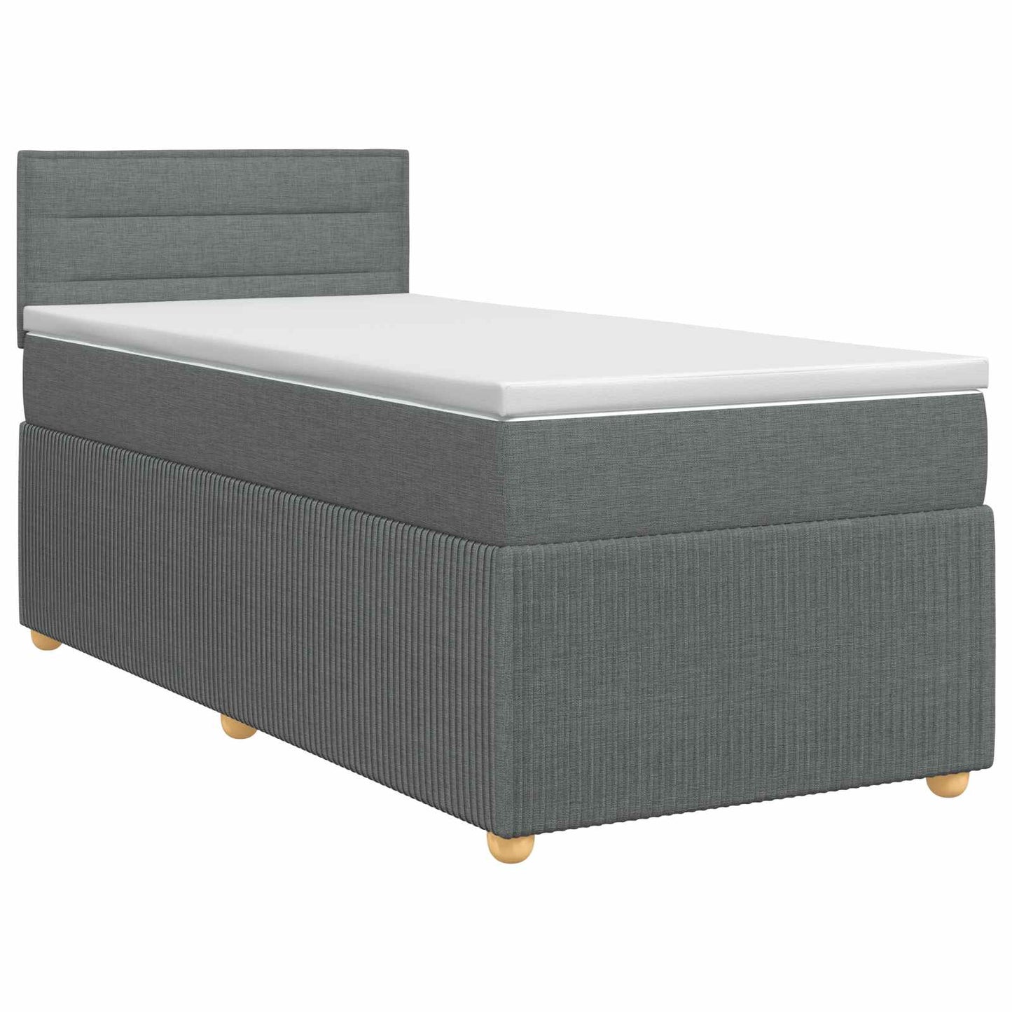 vidaXL Κρεβάτι box spring με στρώμα Σκούρο Γκρι 90 x 190 cm Ύφασμα