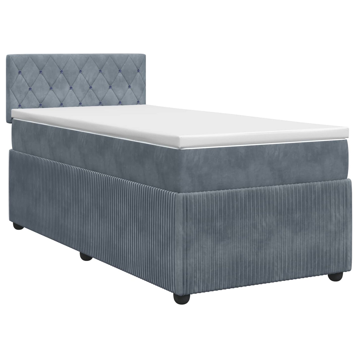 vidaXL Κρεβάτι box spring με στρώμα Σκούρο Γκρι 90 x 190 cm Βελούδο