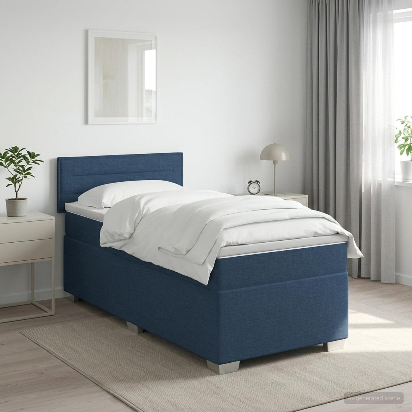 vidaXL Κρεβάτι Box Spring με Στρώμα και LED Σκούρο Καφέ 90 x 200 cm