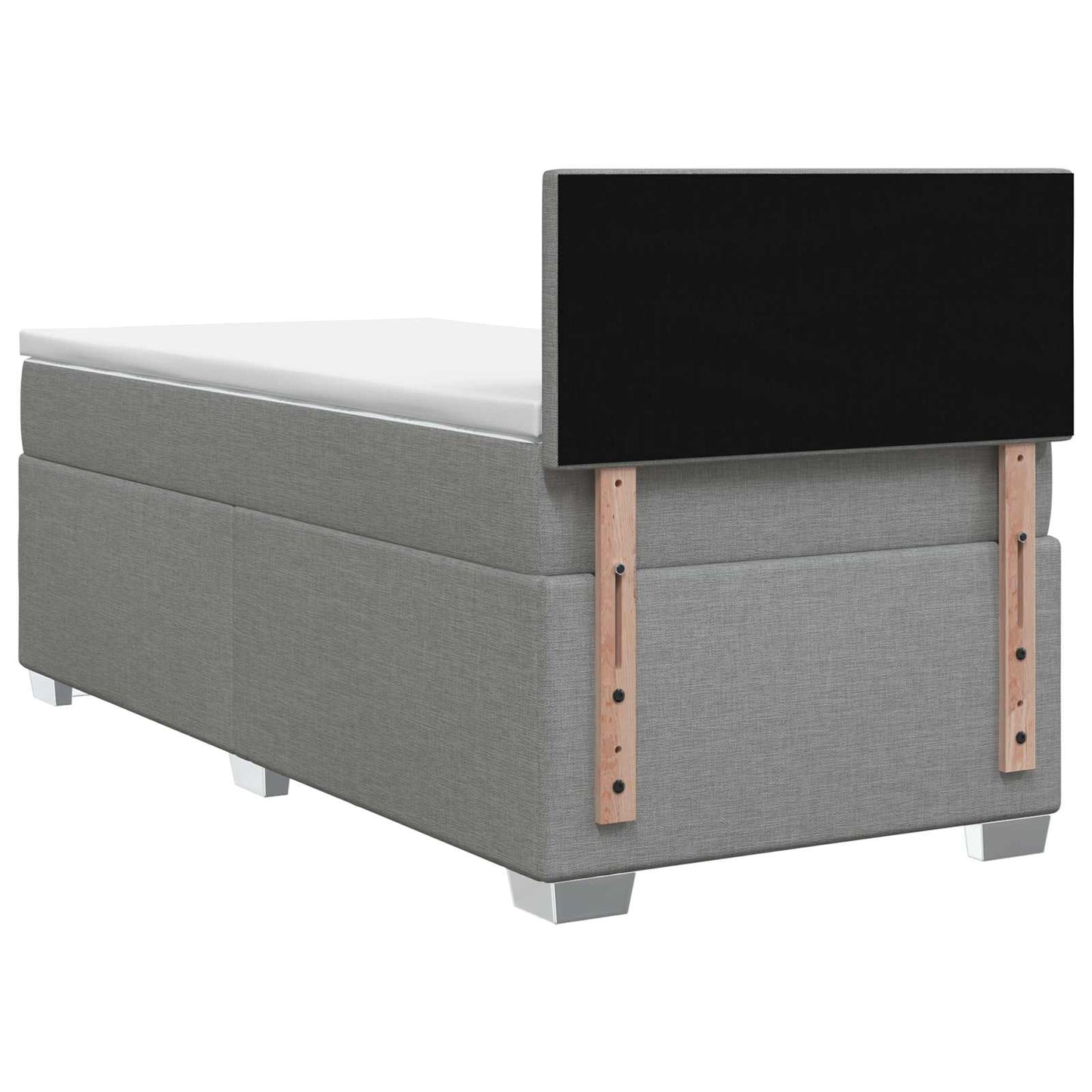 vidaXL Κρεβάτι Box Spring με Στρώμα και LED Ανοιχτό γκρι 80 x 200 cm