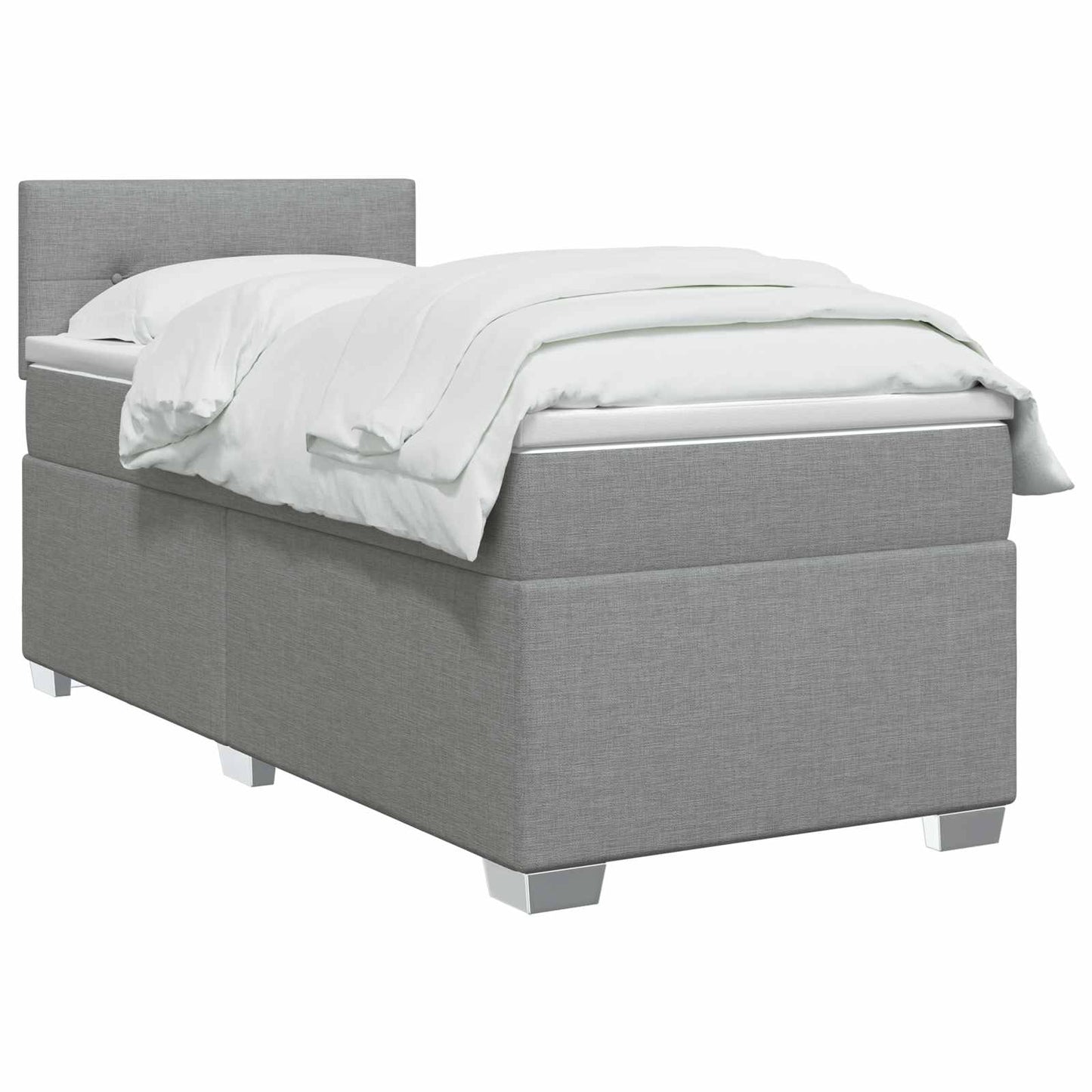 vidaXL Κρεβάτι Box Spring με Στρώμα και LED Ανοιχτό γκρι 80 x 200 cm
