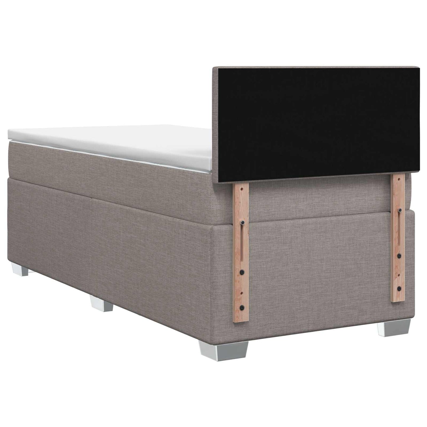 vidaXL Κρεβάτι Box Spring με Στρώμα και LED Taupe 80 x 200 cm Ύφασμα