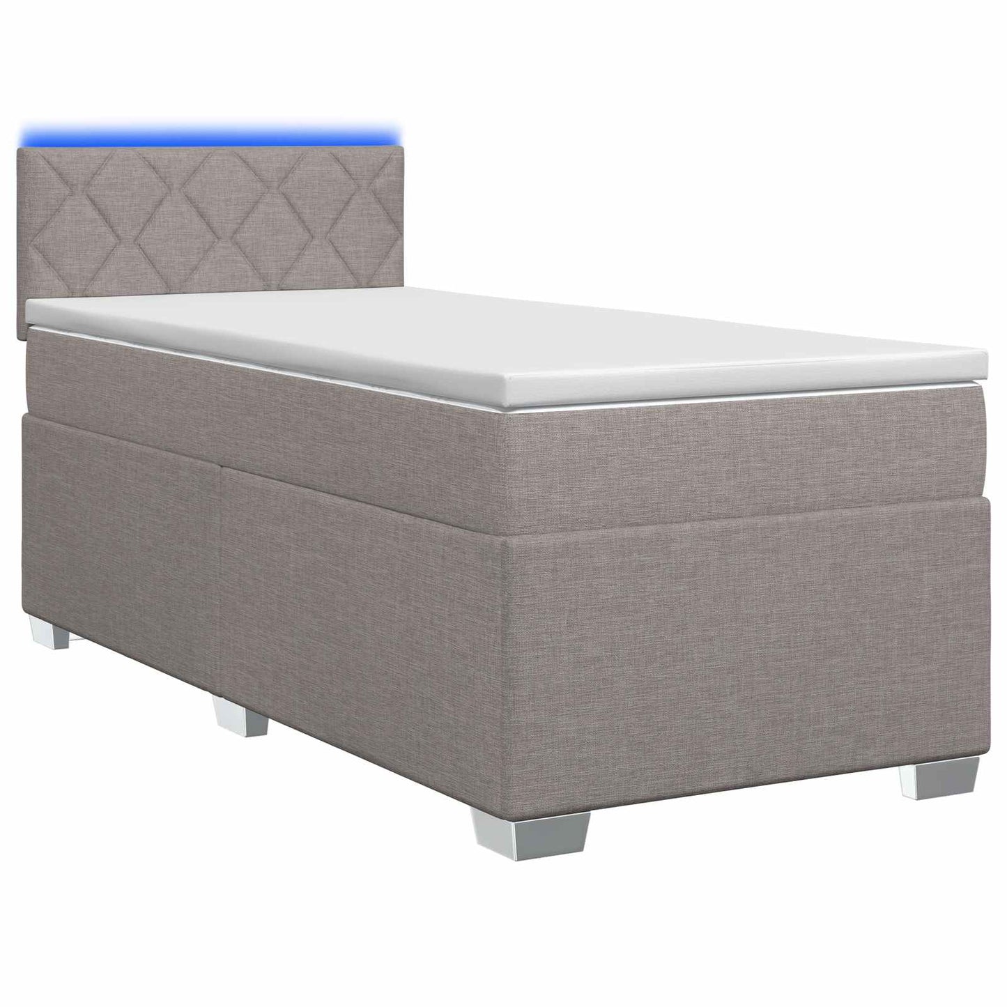 vidaXL Κρεβάτι Box Spring με Στρώμα και LED Taupe 80 x 200 cm Ύφασμα
