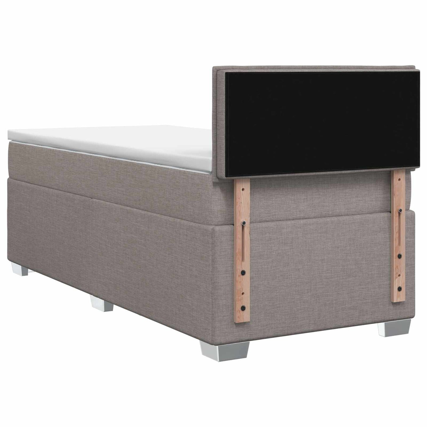 vidaXL Κρεβάτι Box Spring με Στρώμα και LED Taupe 80 x 200 cm Ύφασμα