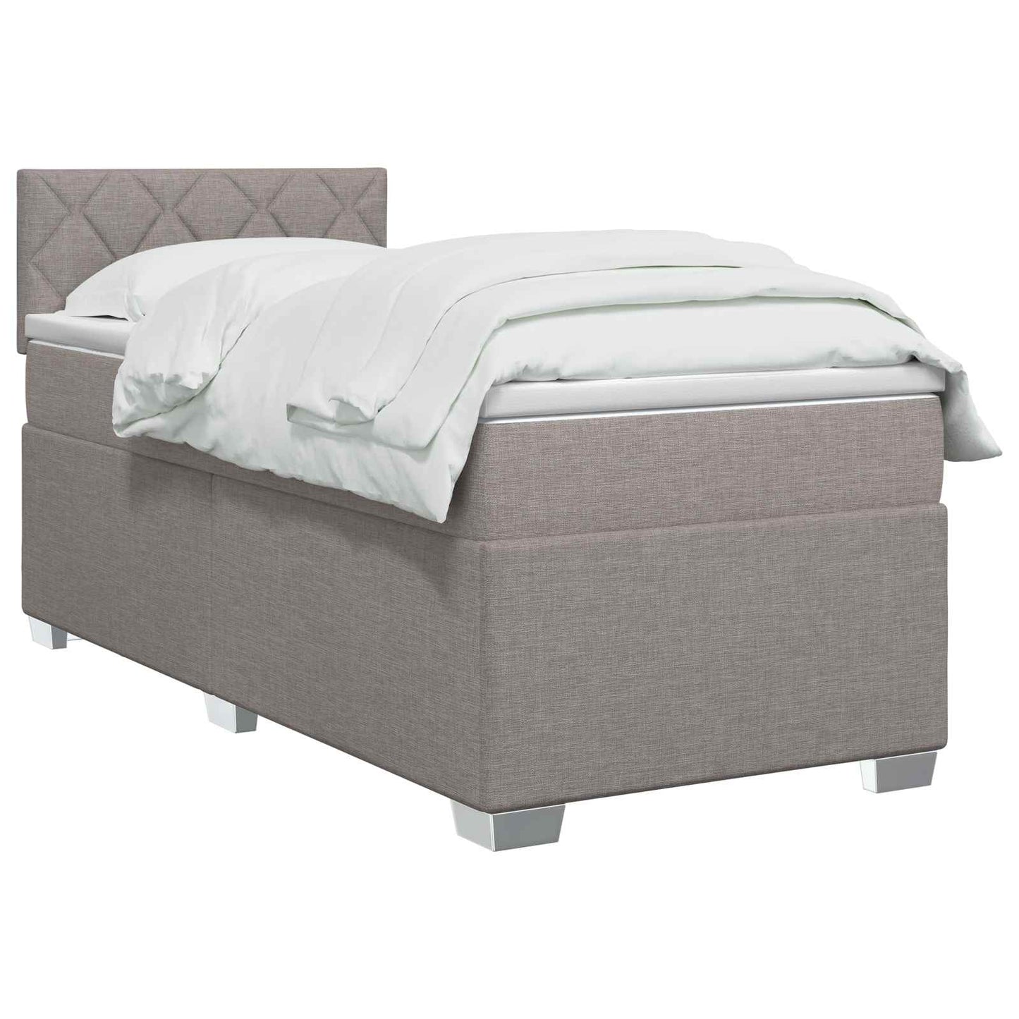 vidaXL Κρεβάτι Box Spring με Στρώμα και LED Taupe 80 x 200 cm Ύφασμα