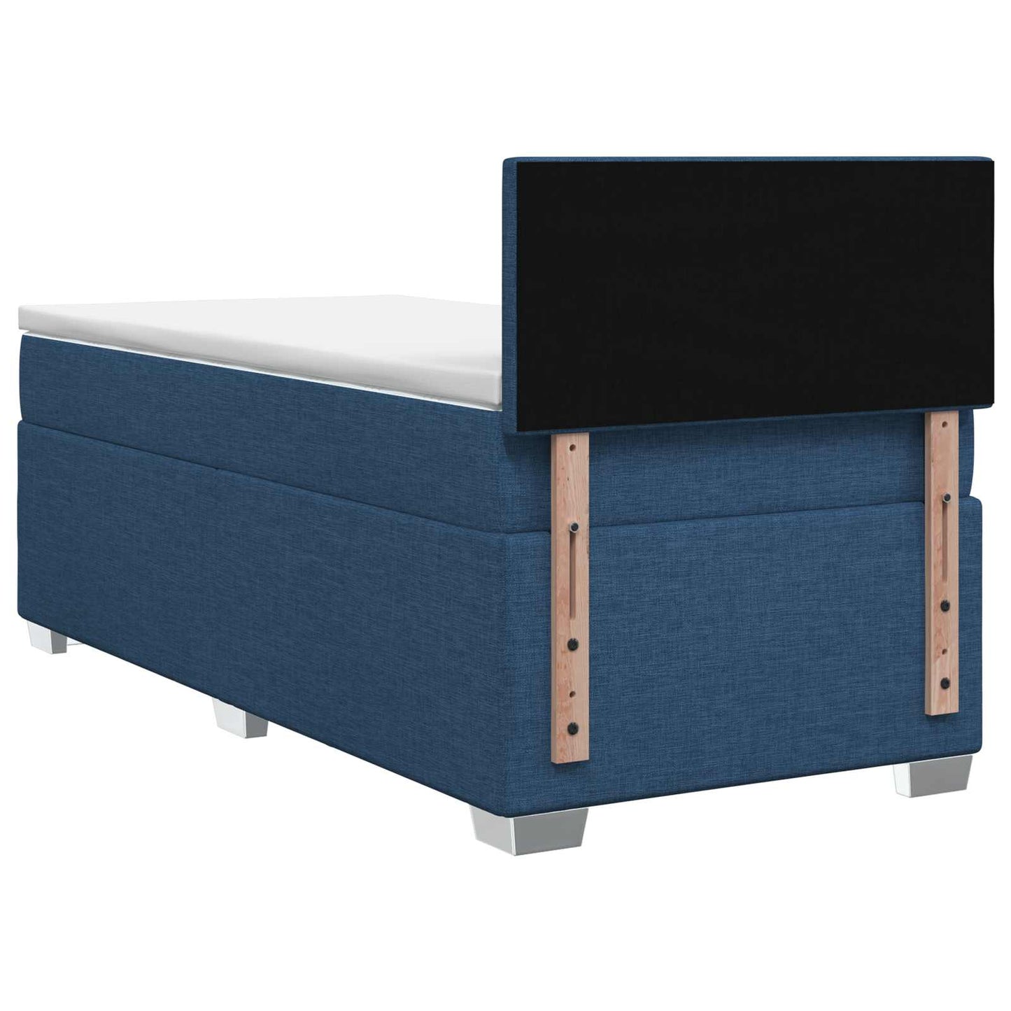 vidaXL Κρεβάτι Box Spring με Στρώμα και LED Μπλε 90 x 190 cm Ύφασμα