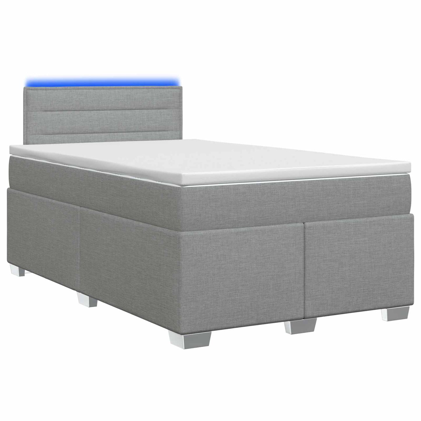 vidaXL Κρεβάτι Box Spring με Στρώμα και LED Ανοιχτό γκρι 120 x 190 cm