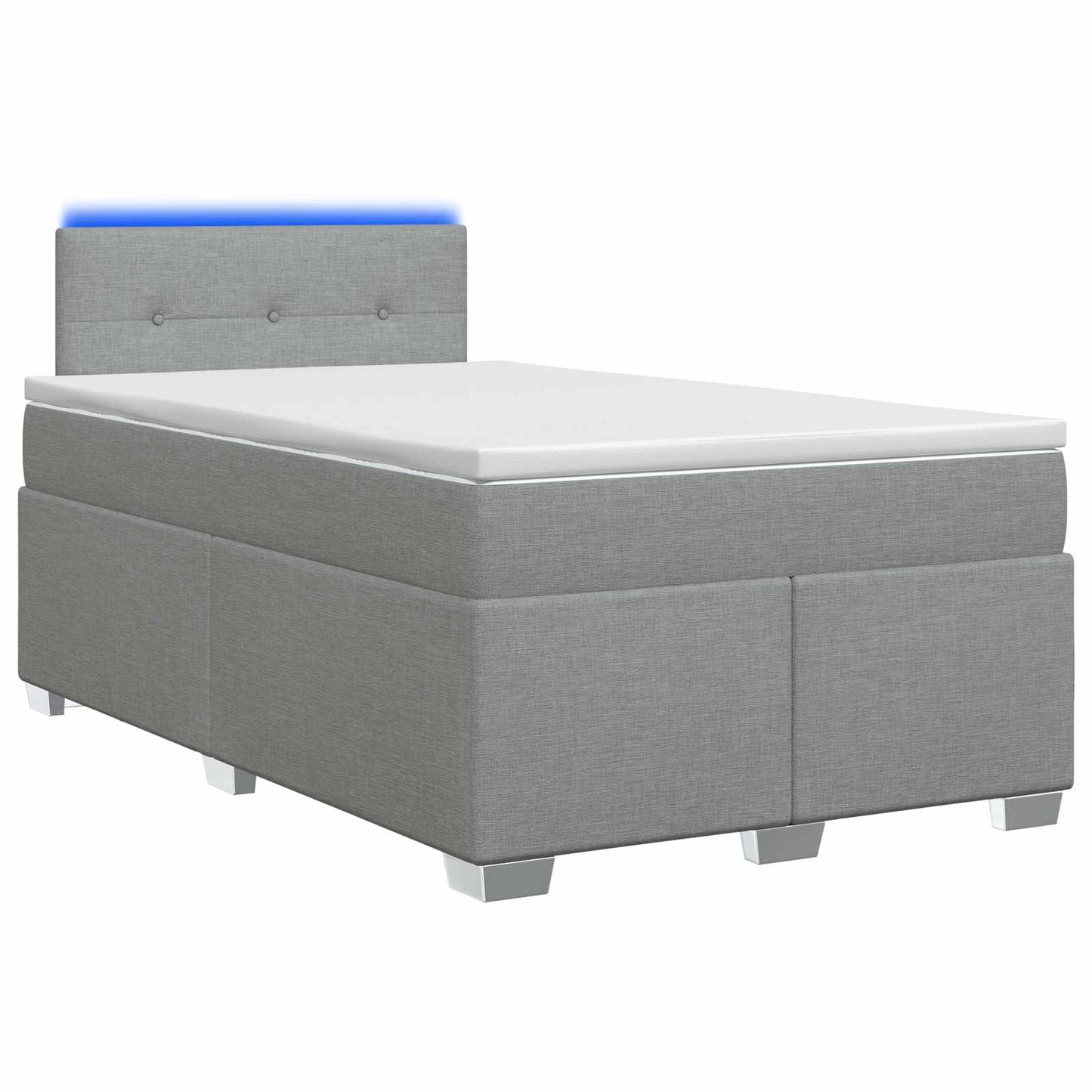 vidaXL Κρεβάτι Box Spring με Στρώμα και LED Ανοιχτό γκρι 120 x 190 cm
