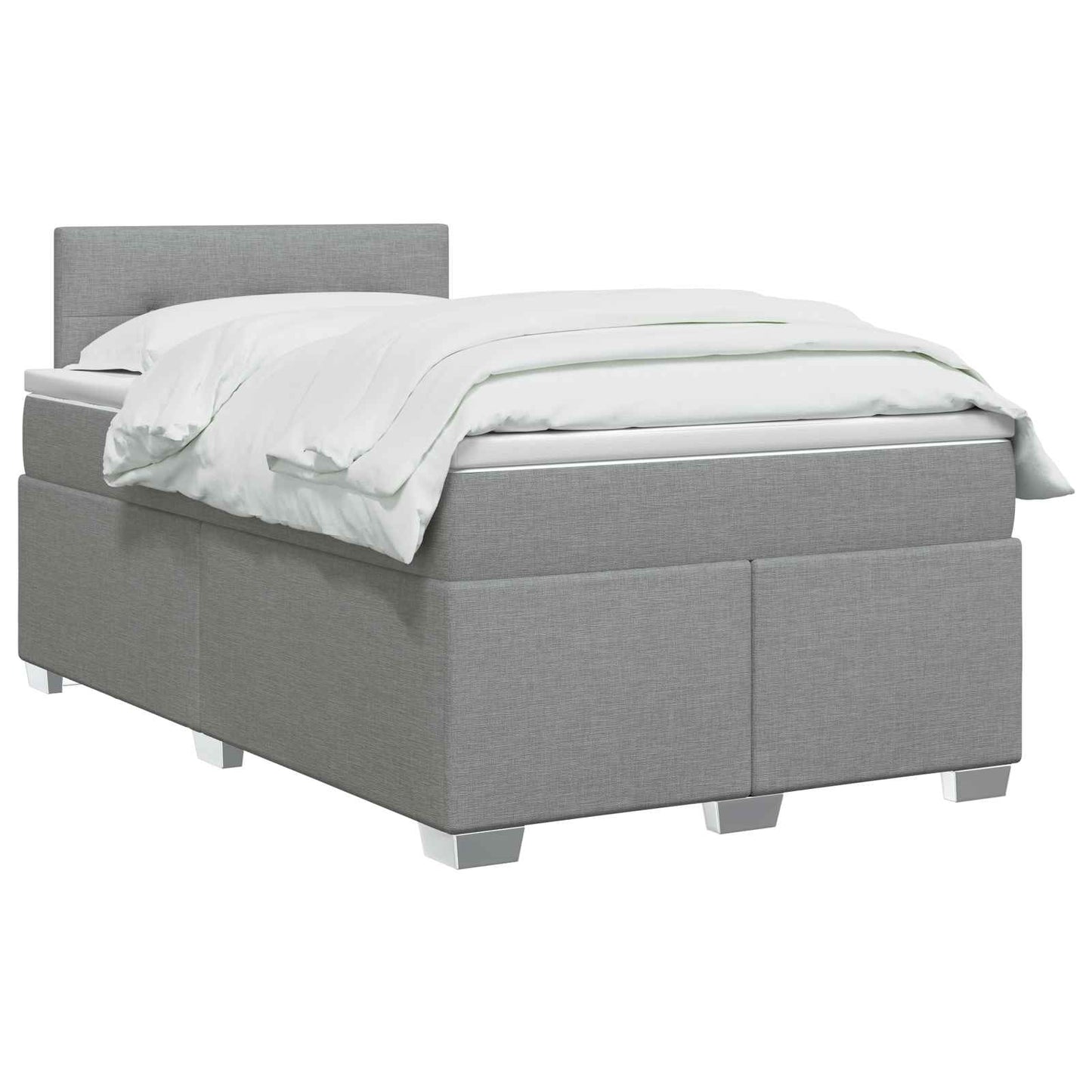 vidaXL Κρεβάτι Box Spring με Στρώμα και LED Ανοιχτό γκρι 120 x 190 cm