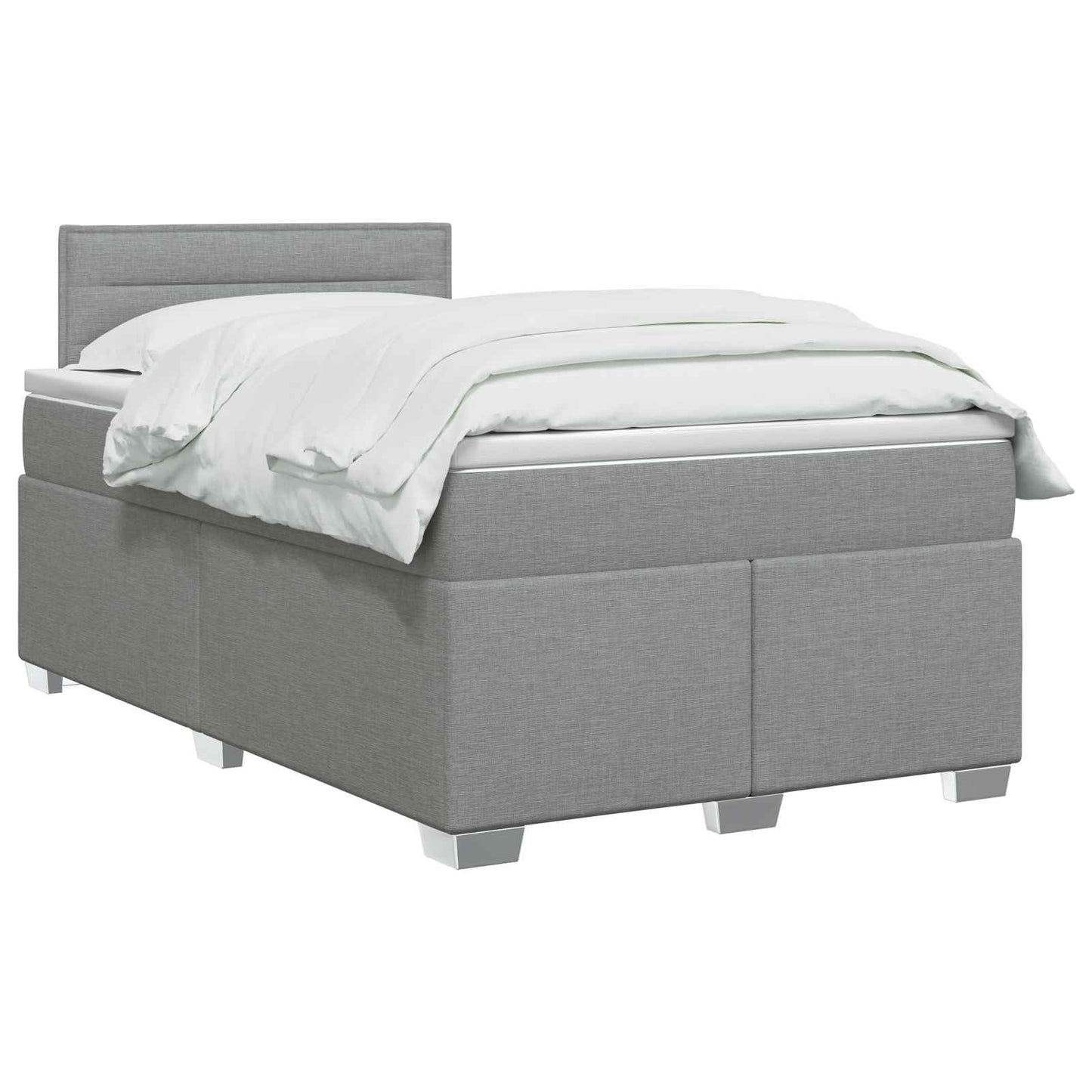vidaXL Κρεβάτι Box Spring με Στρώμα και LED Ανοιχτό γκρι 120 x 200 cm