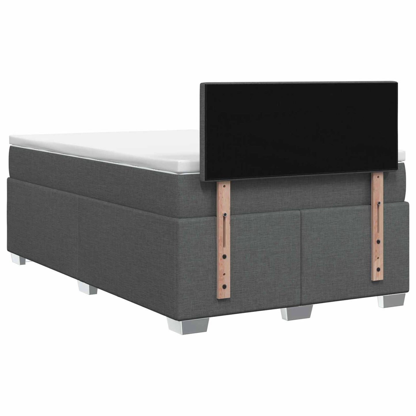 vidaXL Κρεβάτι Box Spring με Στρώμα και LED Σκούρο Γκρι 120 x 200 cm