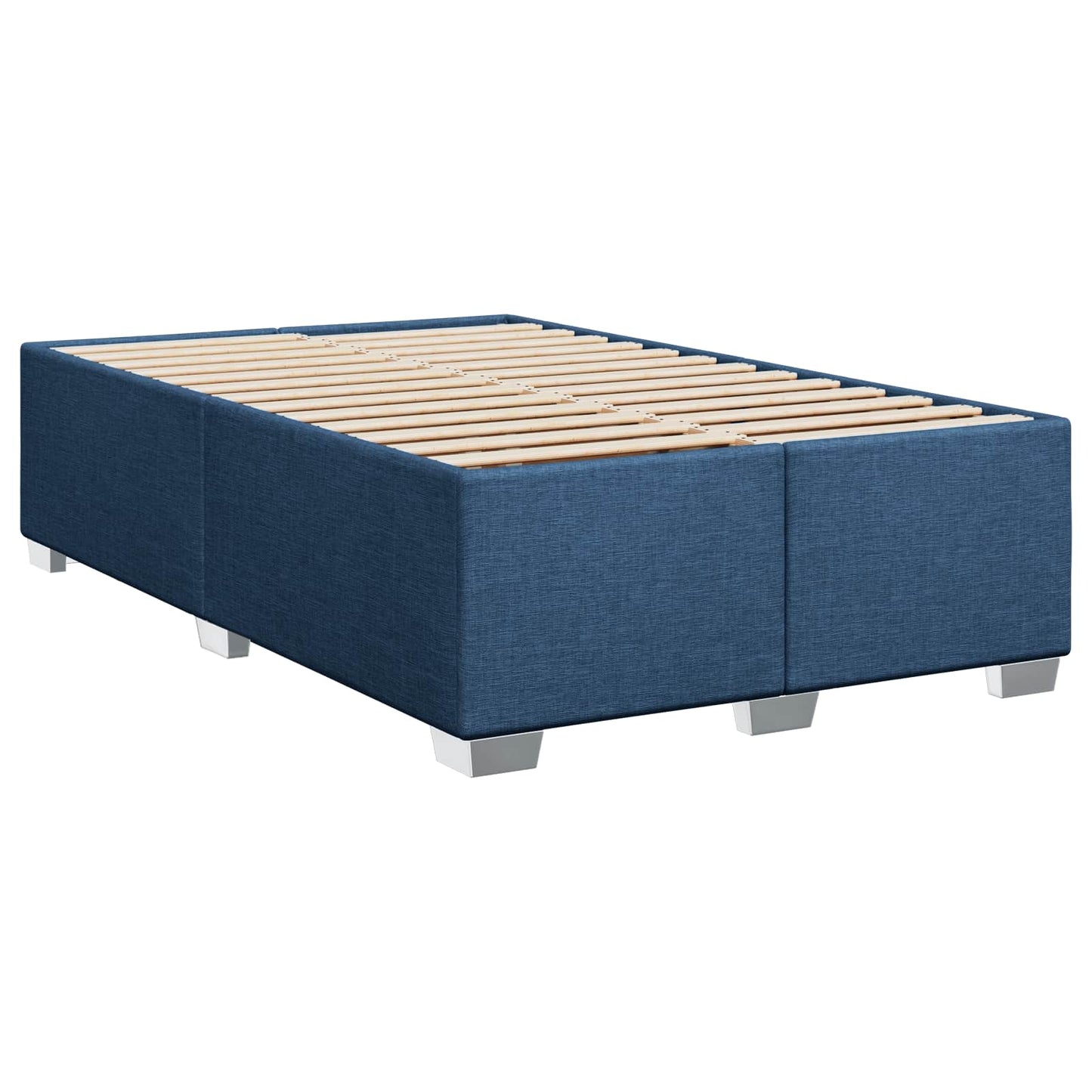 vidaXL Κρεβάτι Box Spring με Στρώμα και LED Μπλε 120 x 200 cm Ύφασμα