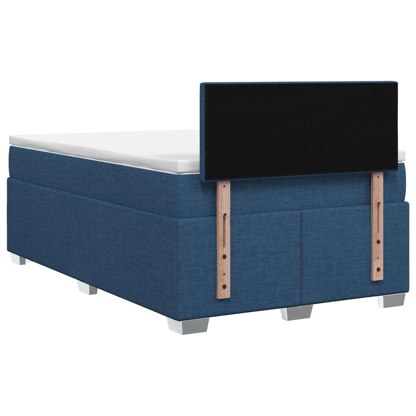 vidaXL Κρεβάτι Box Spring με Στρώμα και LED Μπλε 120 x 200 cm Ύφασμα