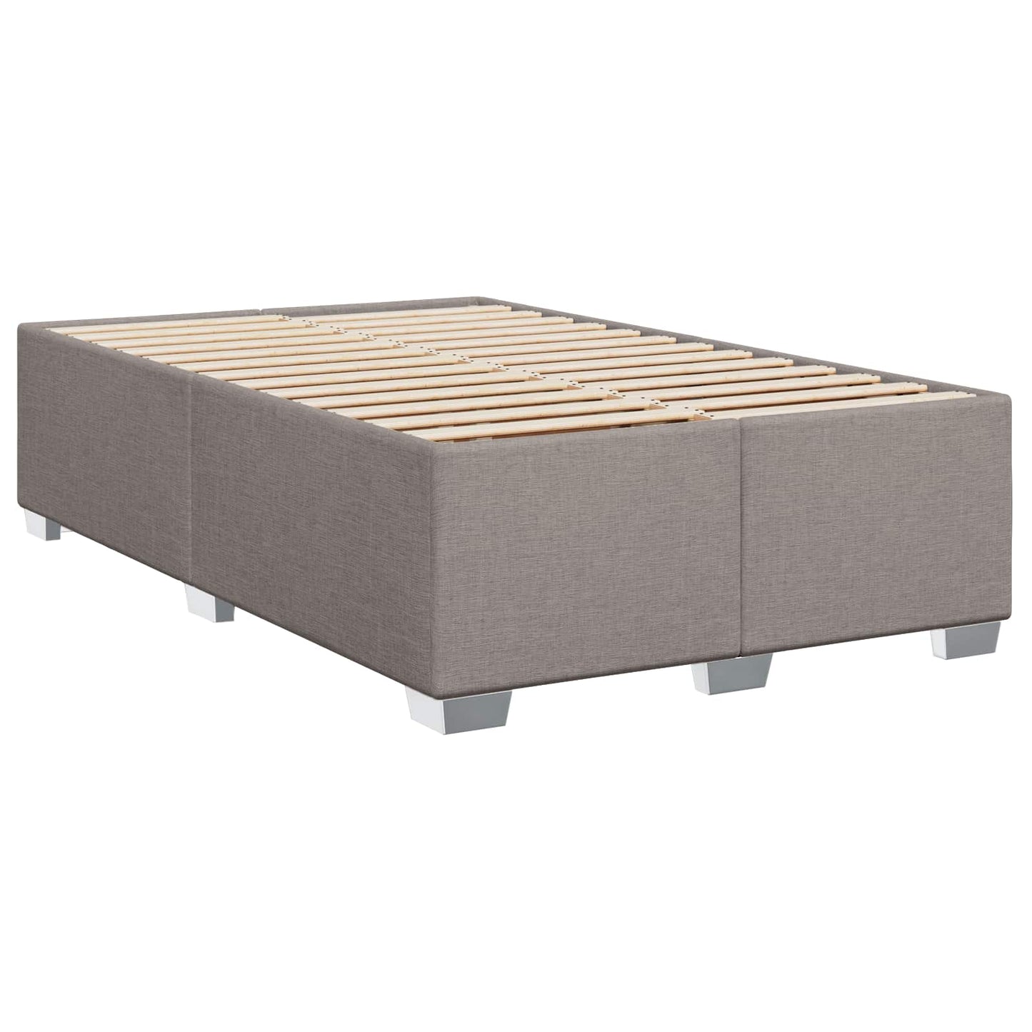 vidaXL Κρεβάτι Box Spring με Στρώμα και LED Taupe 120 x 200 cm Ύφασμα