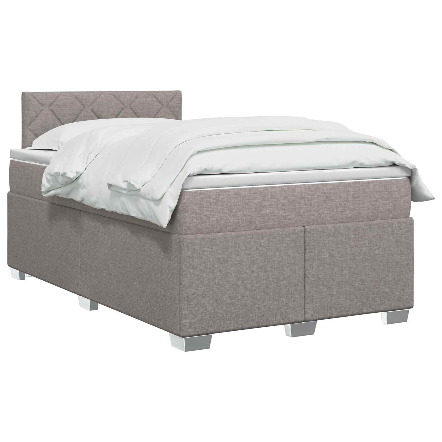vidaXL Κρεβάτι Box Spring με Στρώμα και LED Taupe 120 x 200 cm Ύφασμα