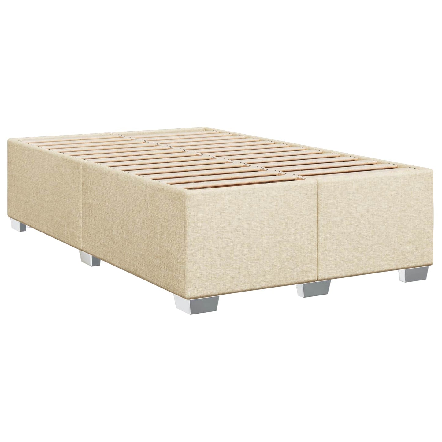 vidaXL Κρεβάτι Box Spring με Στρώμα και LED Κρεμ 120 x 200 cm Ύφασμα