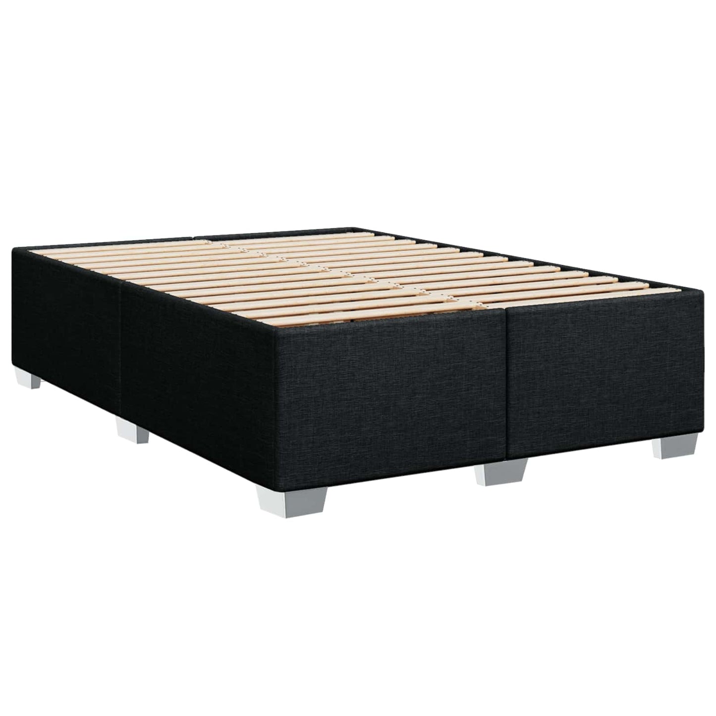 vidaXL Κρεβάτι Box Spring με Στρώμα και LED Μαύρο 140 x 190 cm Ύφασμα