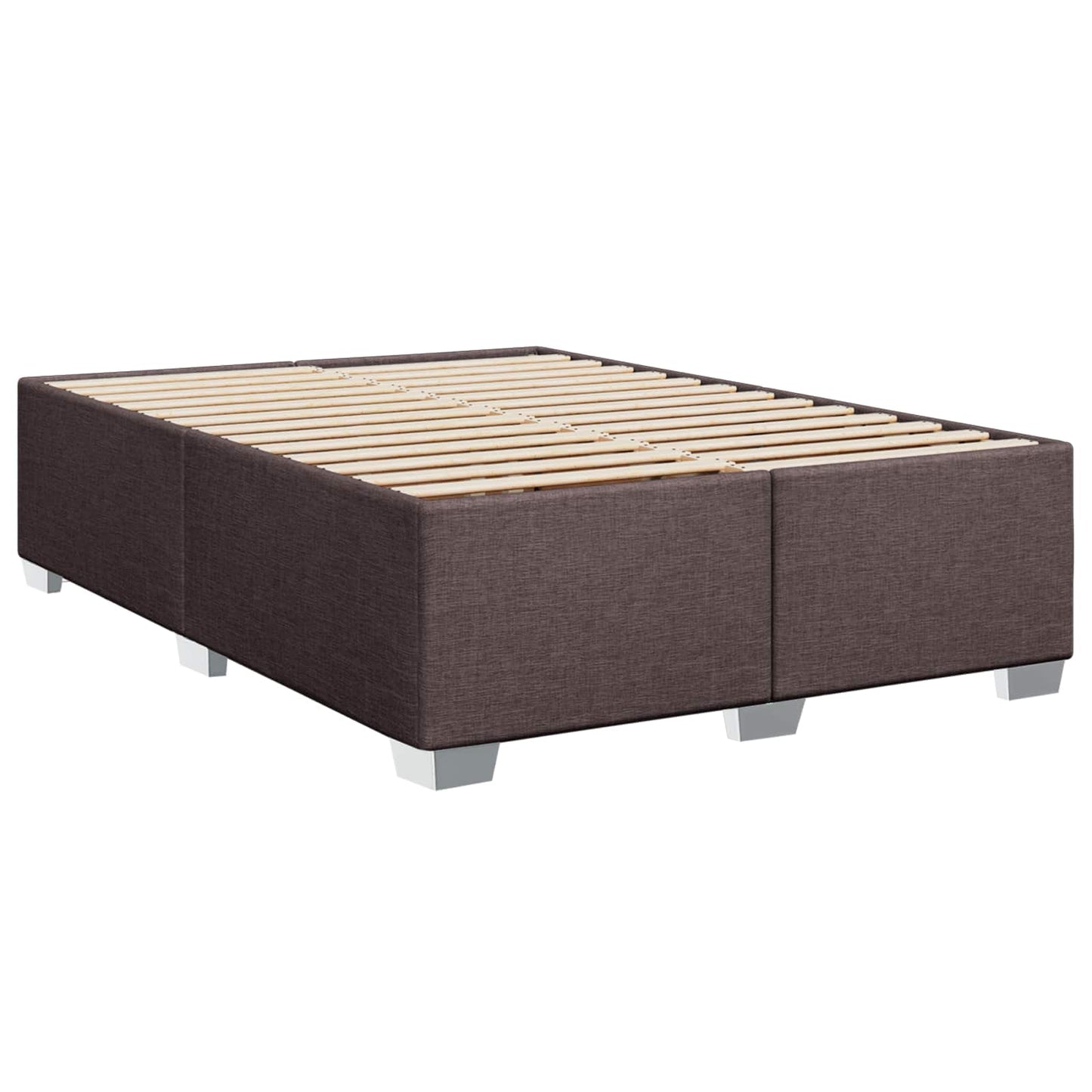 vidaXL Κρεβάτι Box Spring με Στρώμα και LED Σκούρο Καφέ 140 x 190 cm