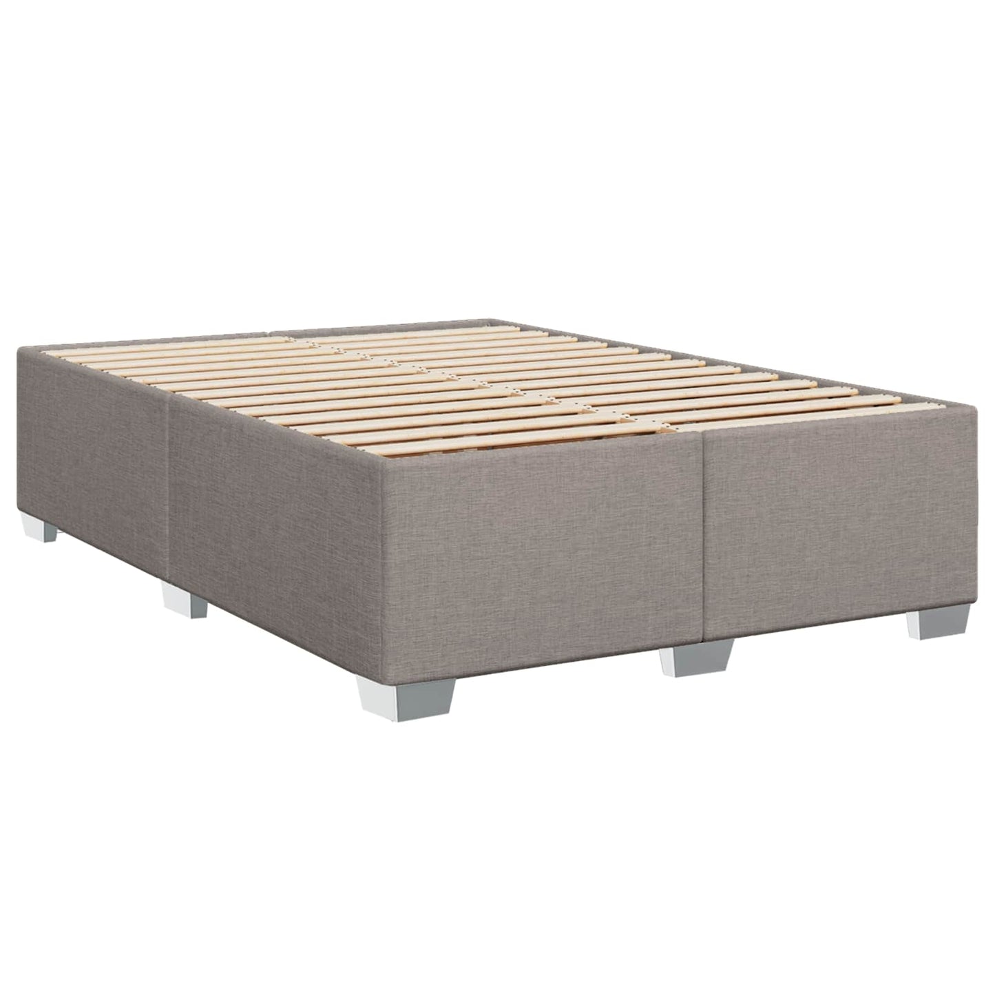 vidaXL Κρεβάτι Box Spring με Στρώμα και LED Taupe 140 x 200 cm Ύφασμα