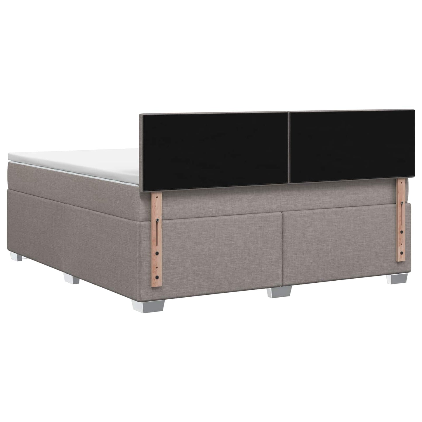 vidaXL Κρεβάτι Box Spring με Στρώμα και LED Taupe 140 x 200 cm Ύφασμα