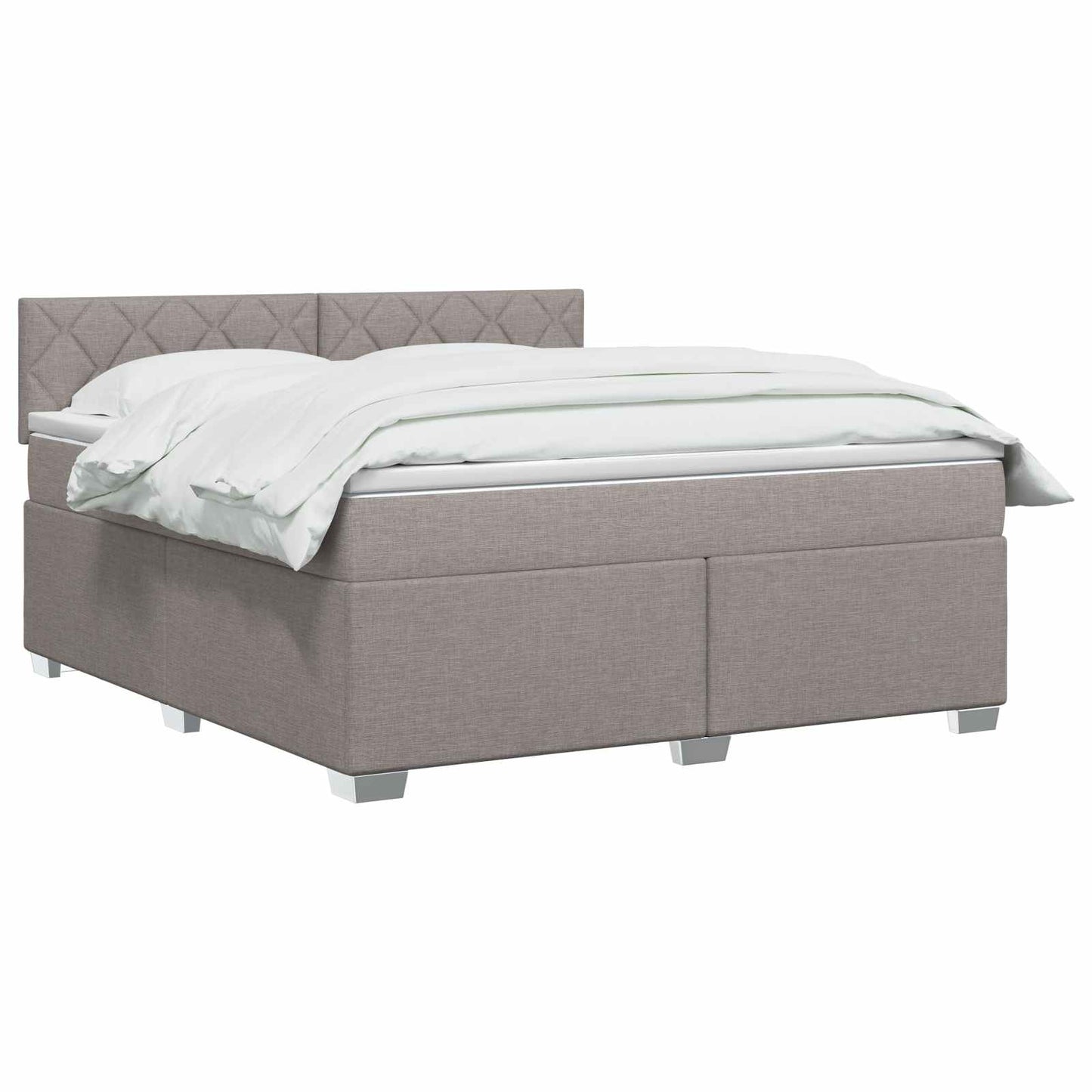 vidaXL Κρεβάτι Box Spring με Στρώμα και LED Taupe 140 x 200 cm Ύφασμα