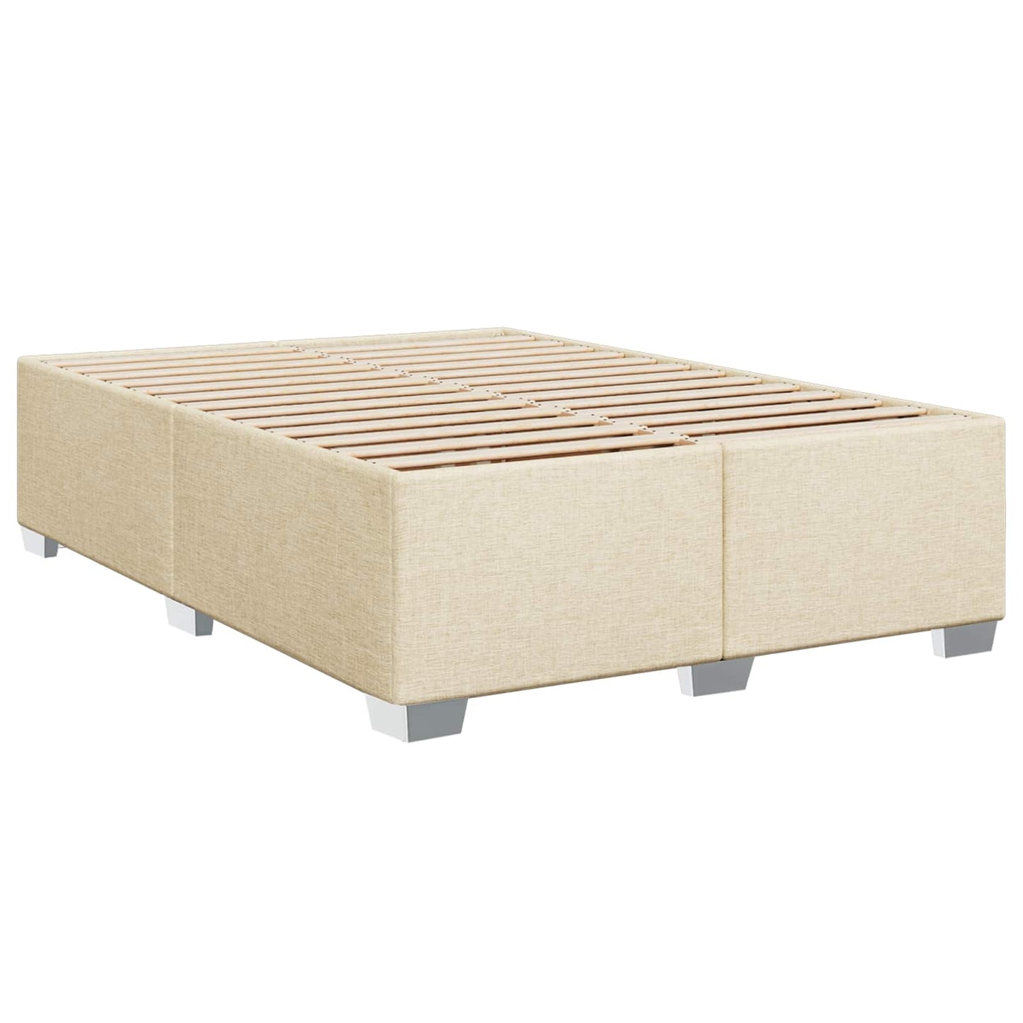 vidaXL Κρεβάτι Box Spring με Στρώμα και LED Κρεμ 160 x 200 cm Ύφασμα