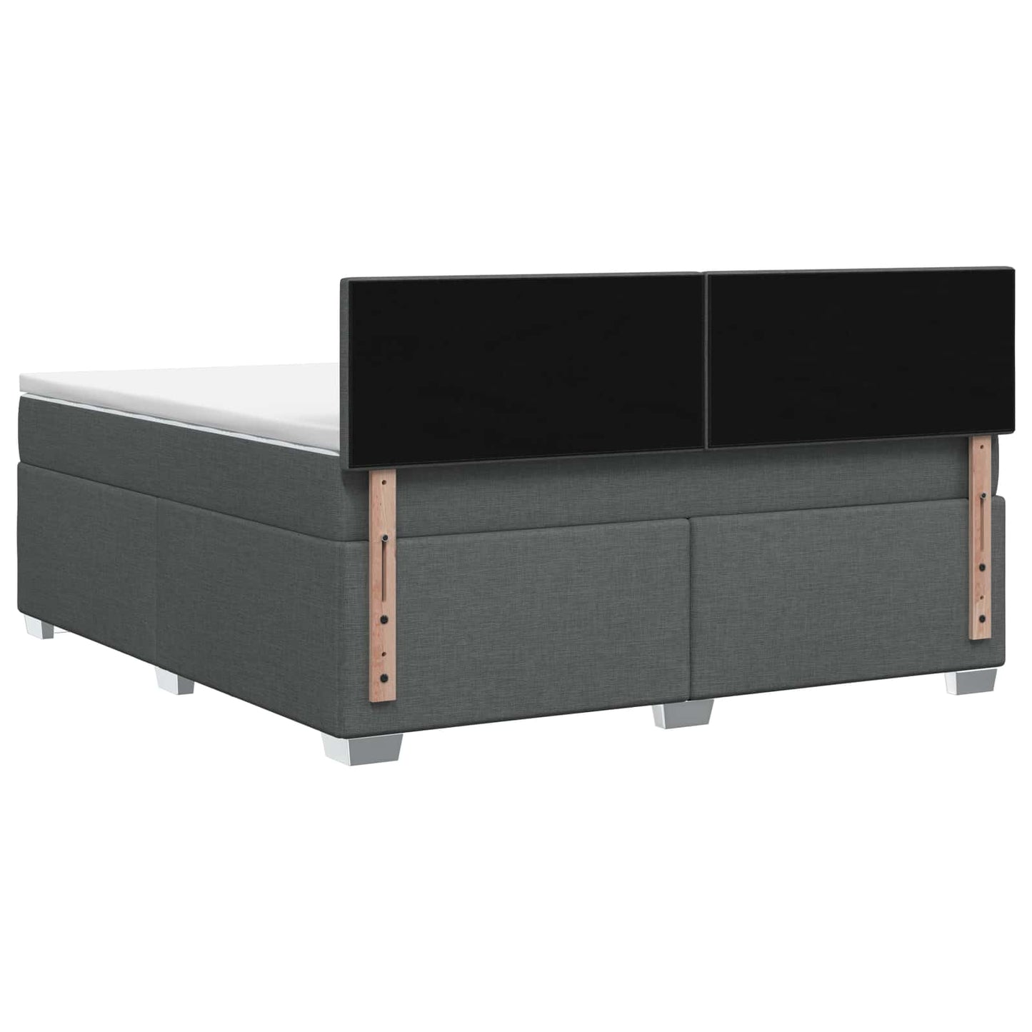 vidaXL Κρεβάτι Box Spring με Στρώμα και LED Σκούρο Γκρι 160 x 200 cm