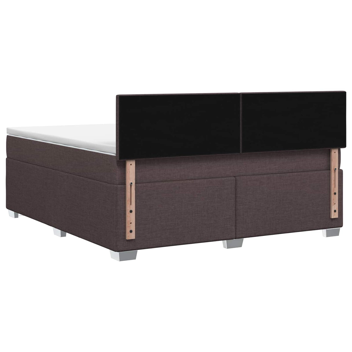 vidaXL Κρεβάτι Box Spring με Στρώμα και LED Σκούρο Καφέ 160 x 200 cm