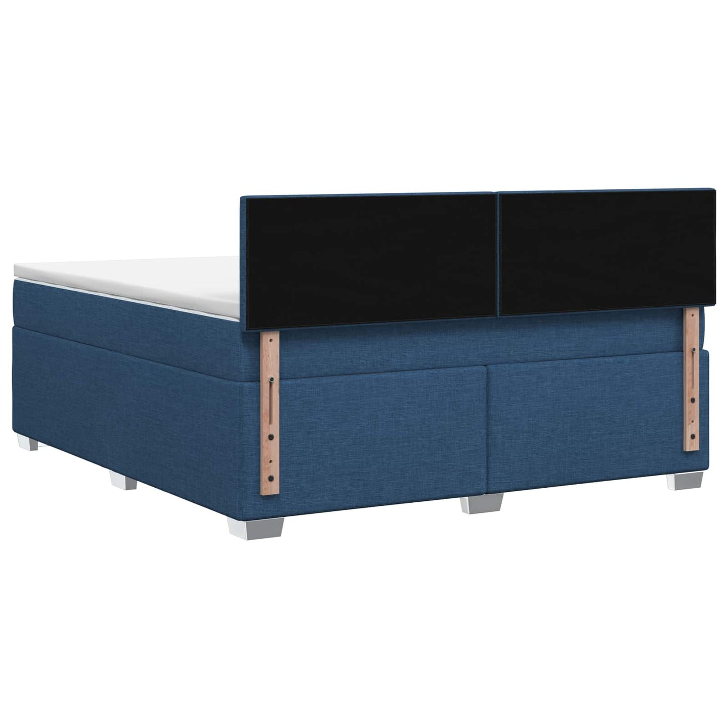 vidaXL Κρεβάτι Box Spring με Στρώμα και LED Μπλε 160 x 200 cm Ύφασμα