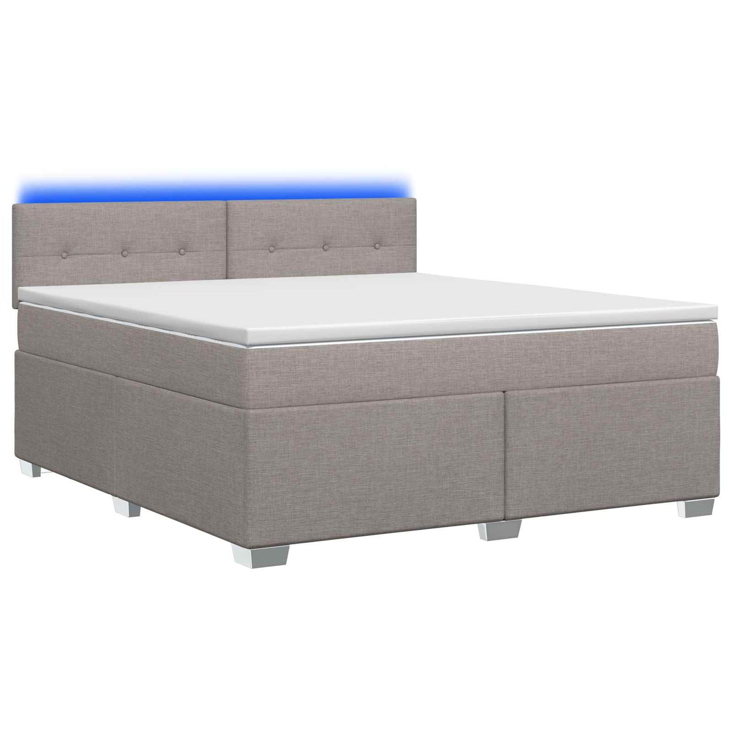 vidaXL Κρεβάτι Box Spring με Στρώμα και LED Taupe 180 x 200 cm Ύφασμα